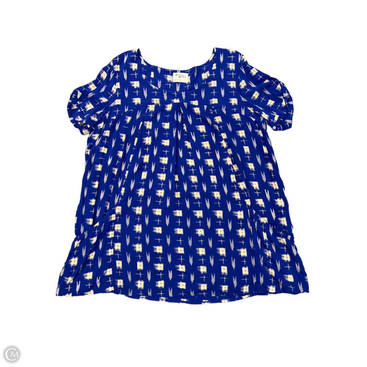 Top Short Sleeve By Holding Horses In Blue, Size: Xl