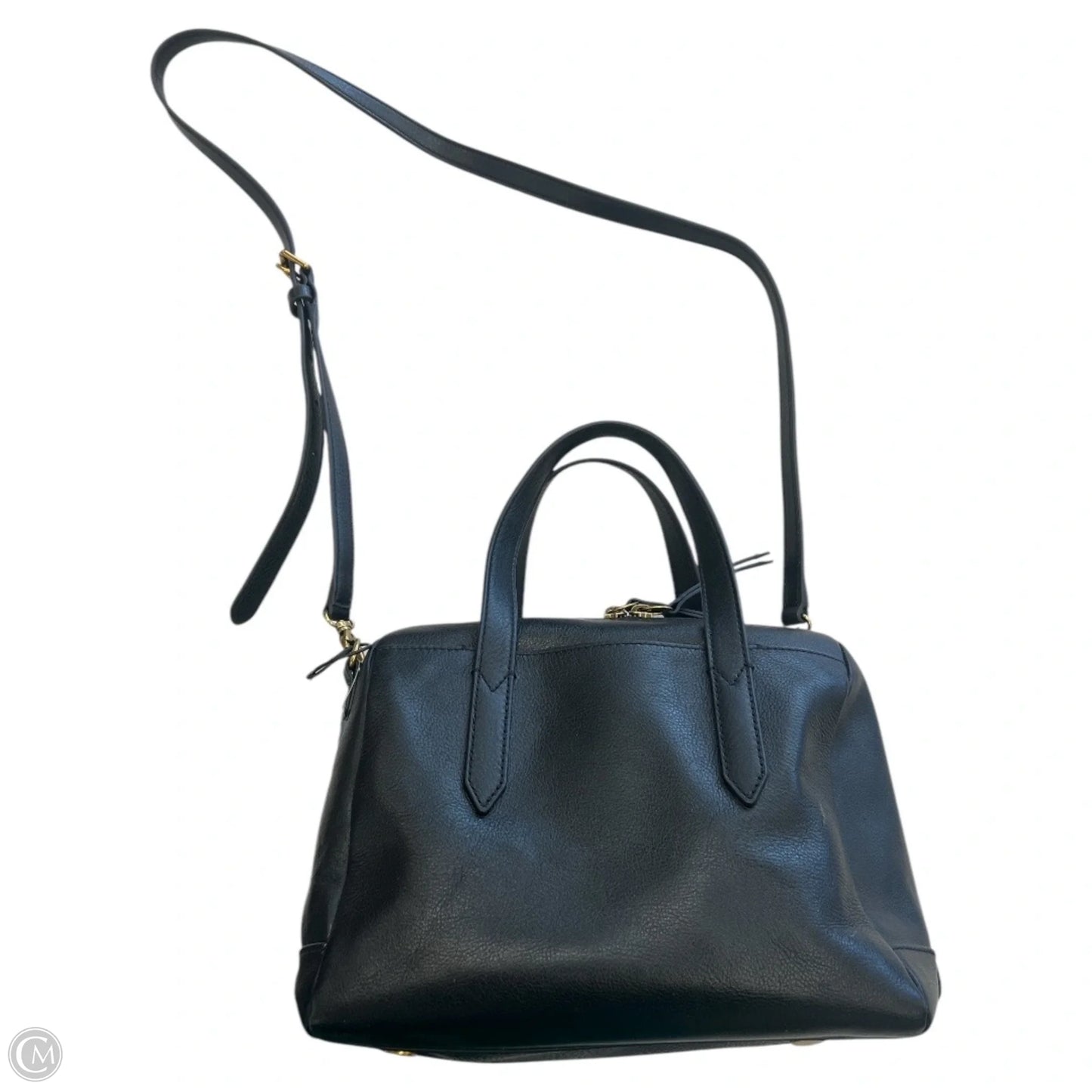 Handbag Leather By Fossil, Size: Medium