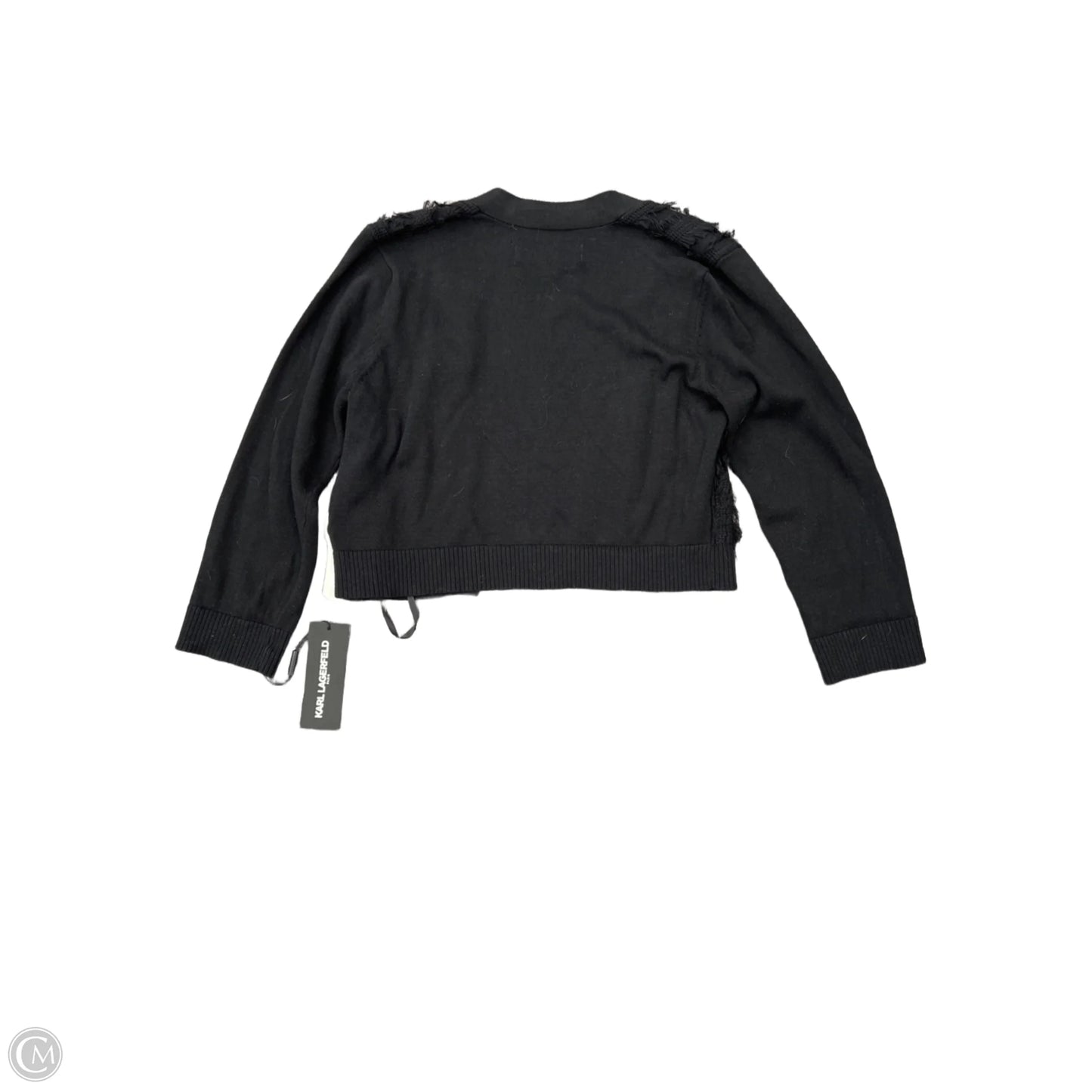 Sweater Cardigan Designer By Karl Lagerfeld In Beige, Size: M