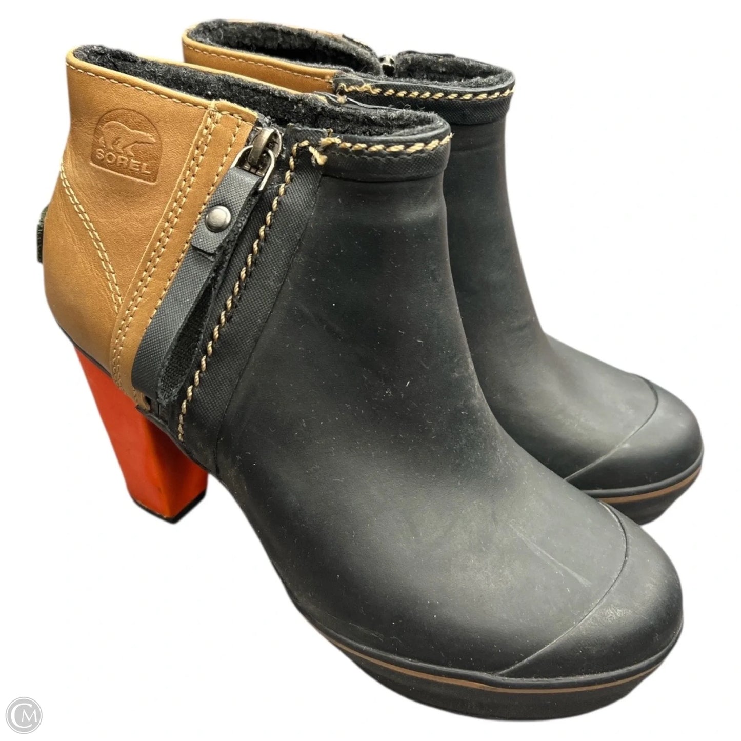 Boots Ankle Heels By Sorel In Black, Size: 6.5