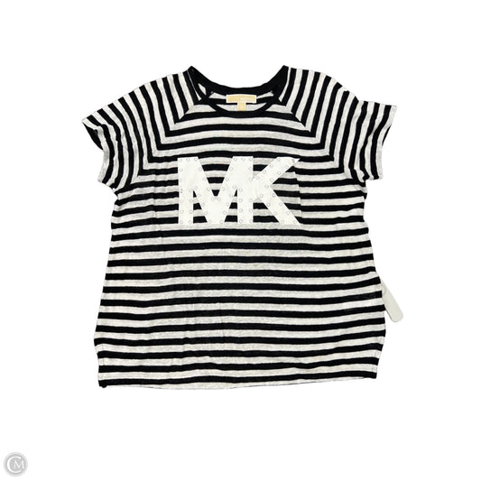 Top Short Sleeve Basic By Michael By Michael Kors In Striped Pattern, Size: M