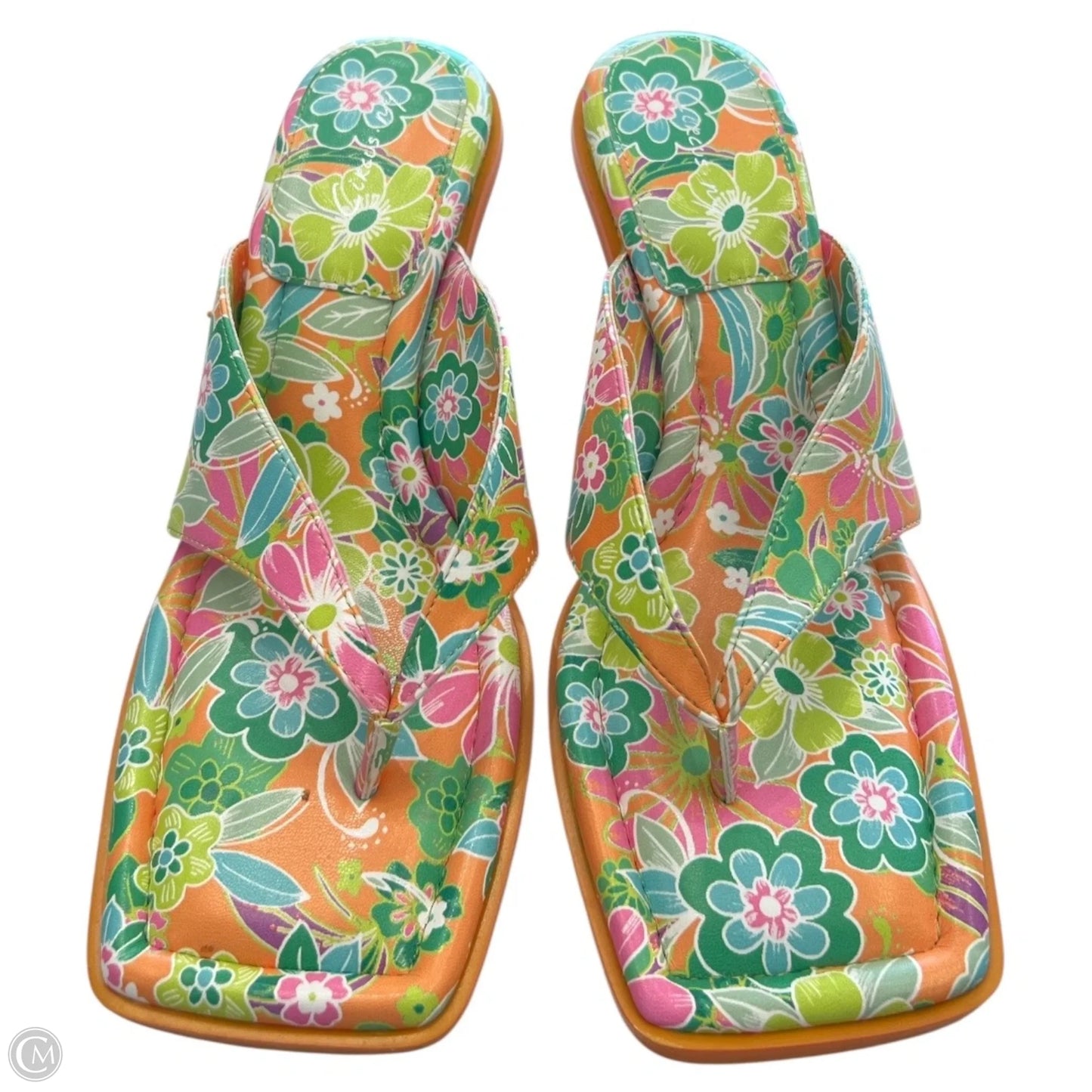 Sandals Heels Kitten By Circus By Sam Edelman In Green & Orange, Size: 11
