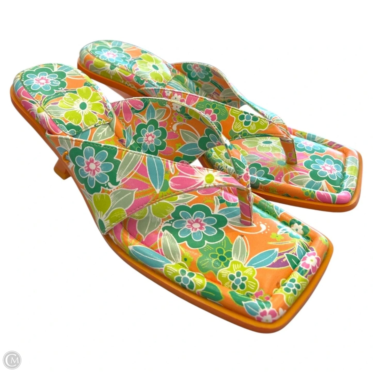 Sandals Heels Kitten By Circus By Sam Edelman In Green & Orange, Size: 11
