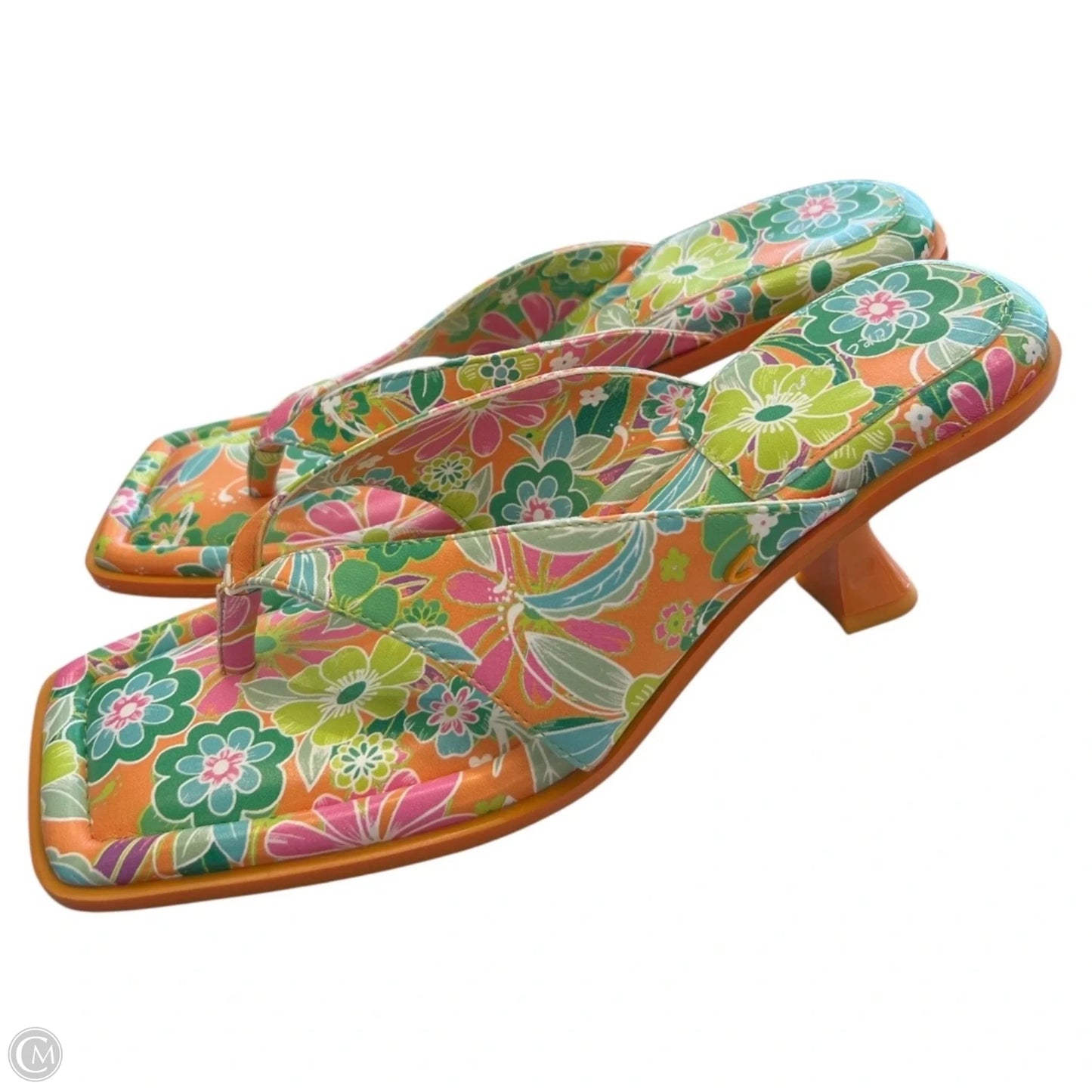 Sandals Heels Kitten By Circus By Sam Edelman In Green & Orange, Size: 11