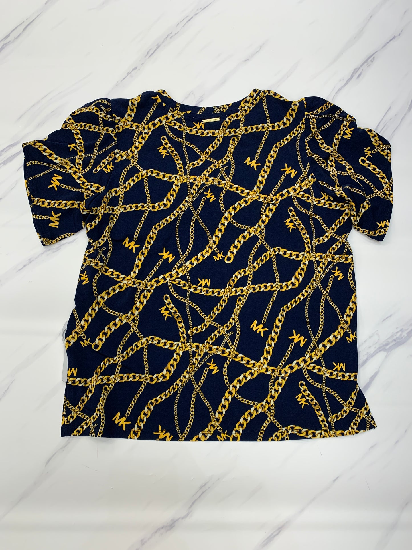 Top Short Sleeve Designer By Michael By Michael Kors In Blue, Size: Petite S