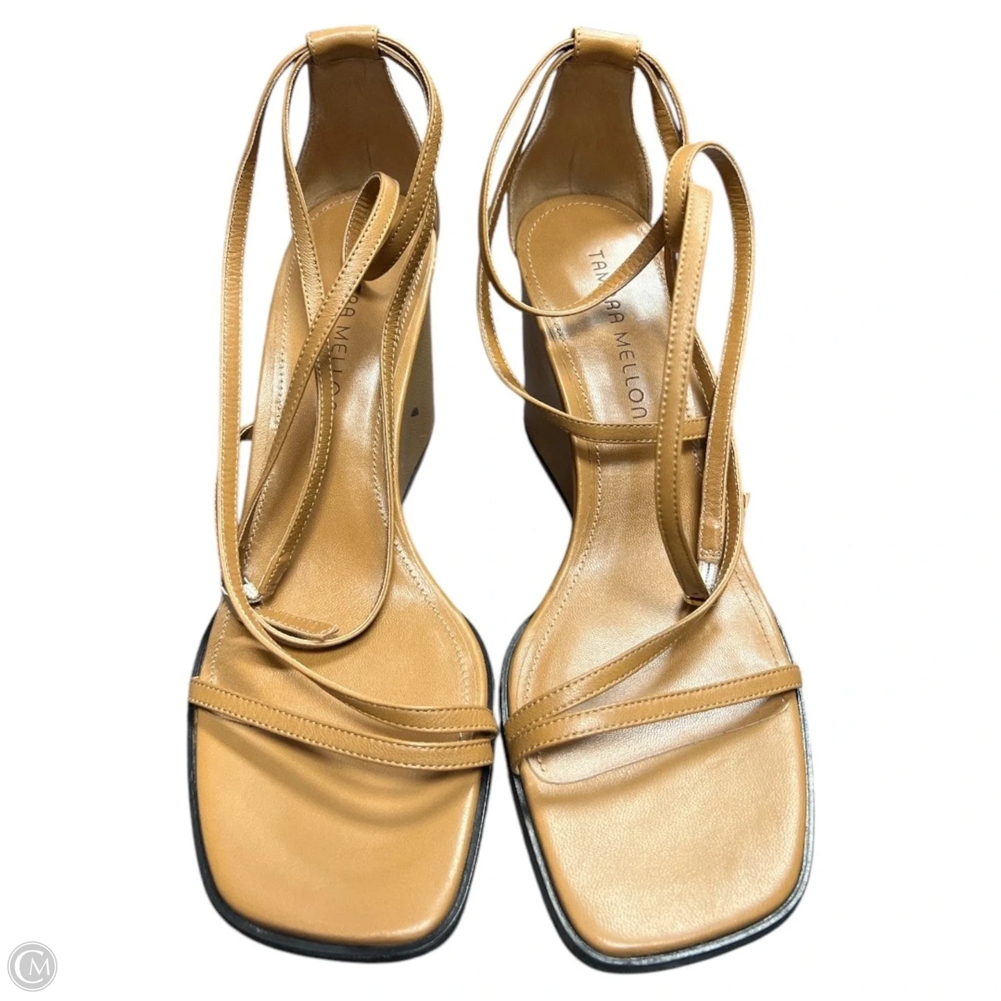 Sandals Heels Wedge By Cma In Brown, Size: 9.5