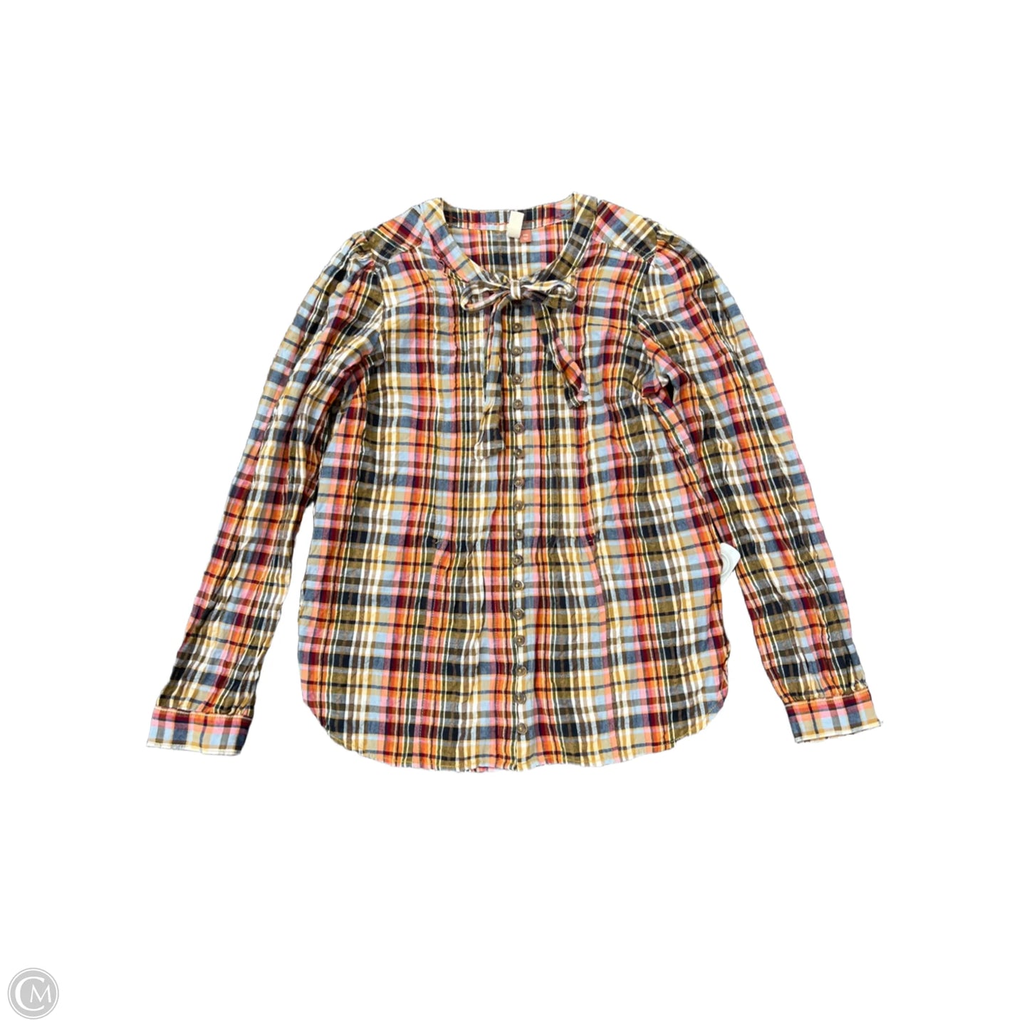 Top Long Sleeve By Pilcro In Plaid Pattern, Size: Xxs
