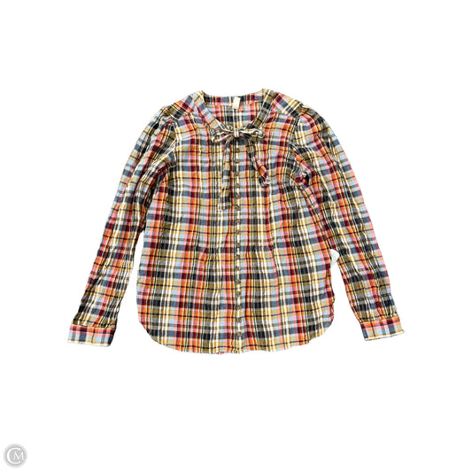 Top Long Sleeve By Pilcro In Plaid Pattern, Size: Xxs