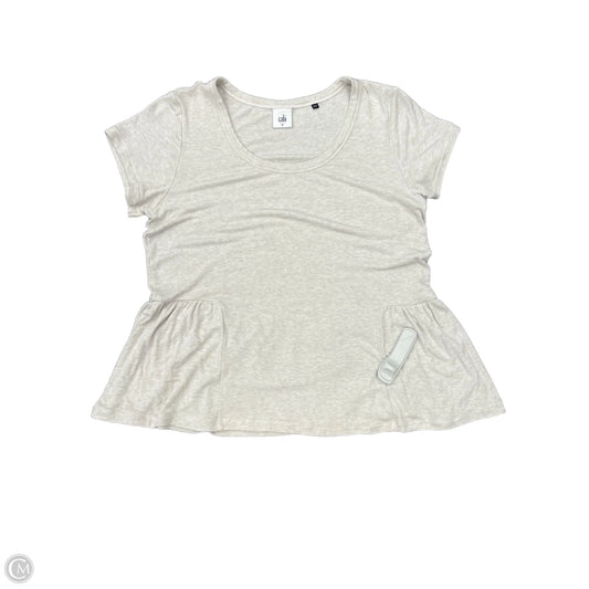 Top Short Sleeve By Cabi In Beige, Size: M