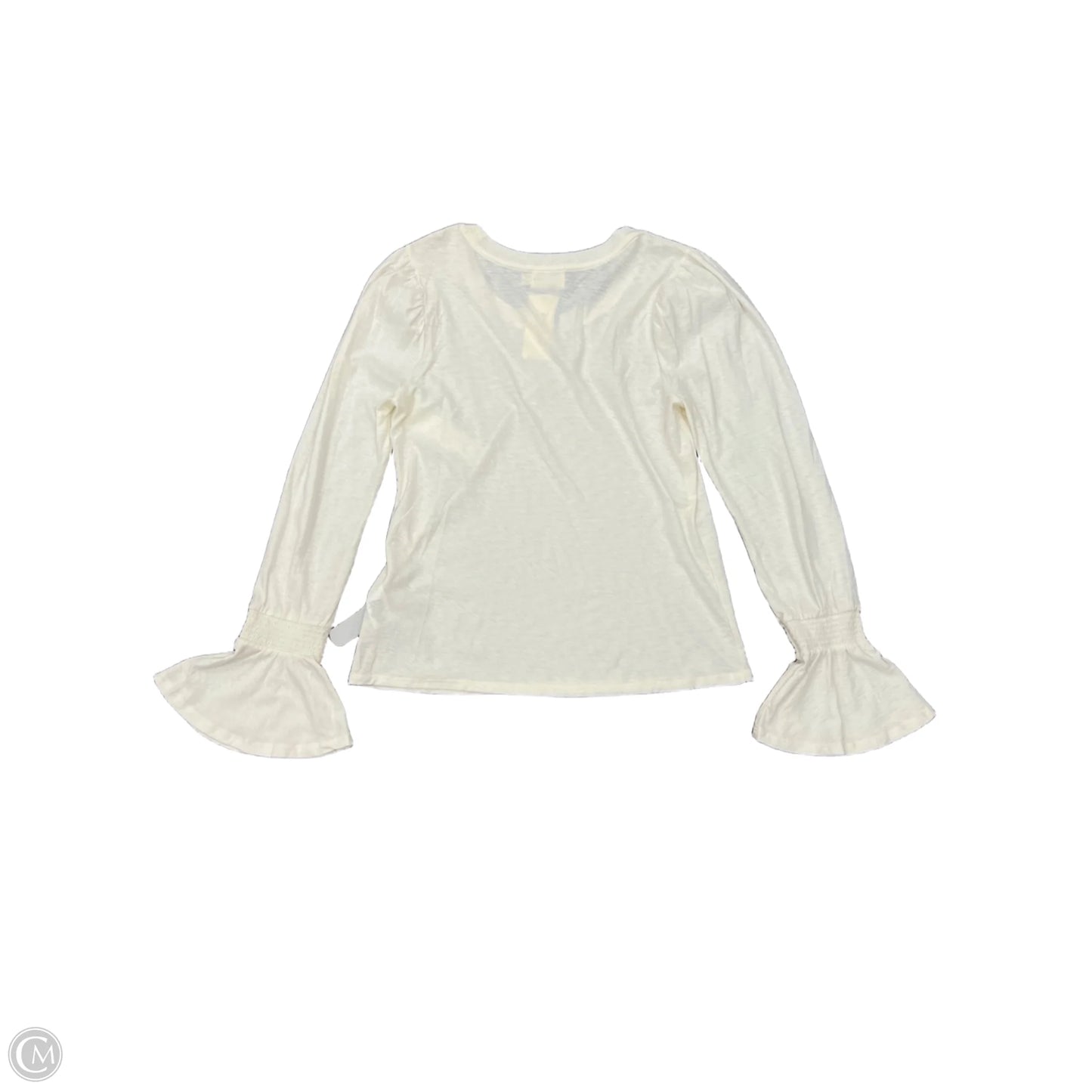 Top Long Sleeve By Nation In Cream, Size: L