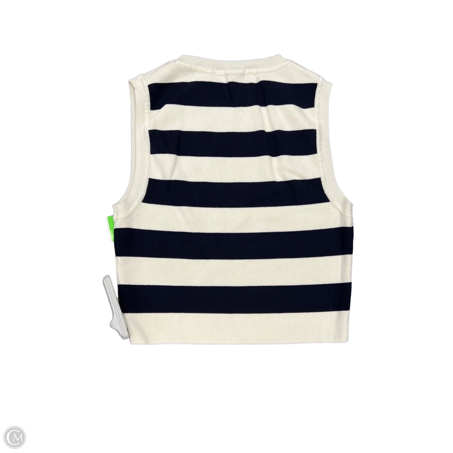 Top Sleeveless By Zara In Blue & White, Size: L