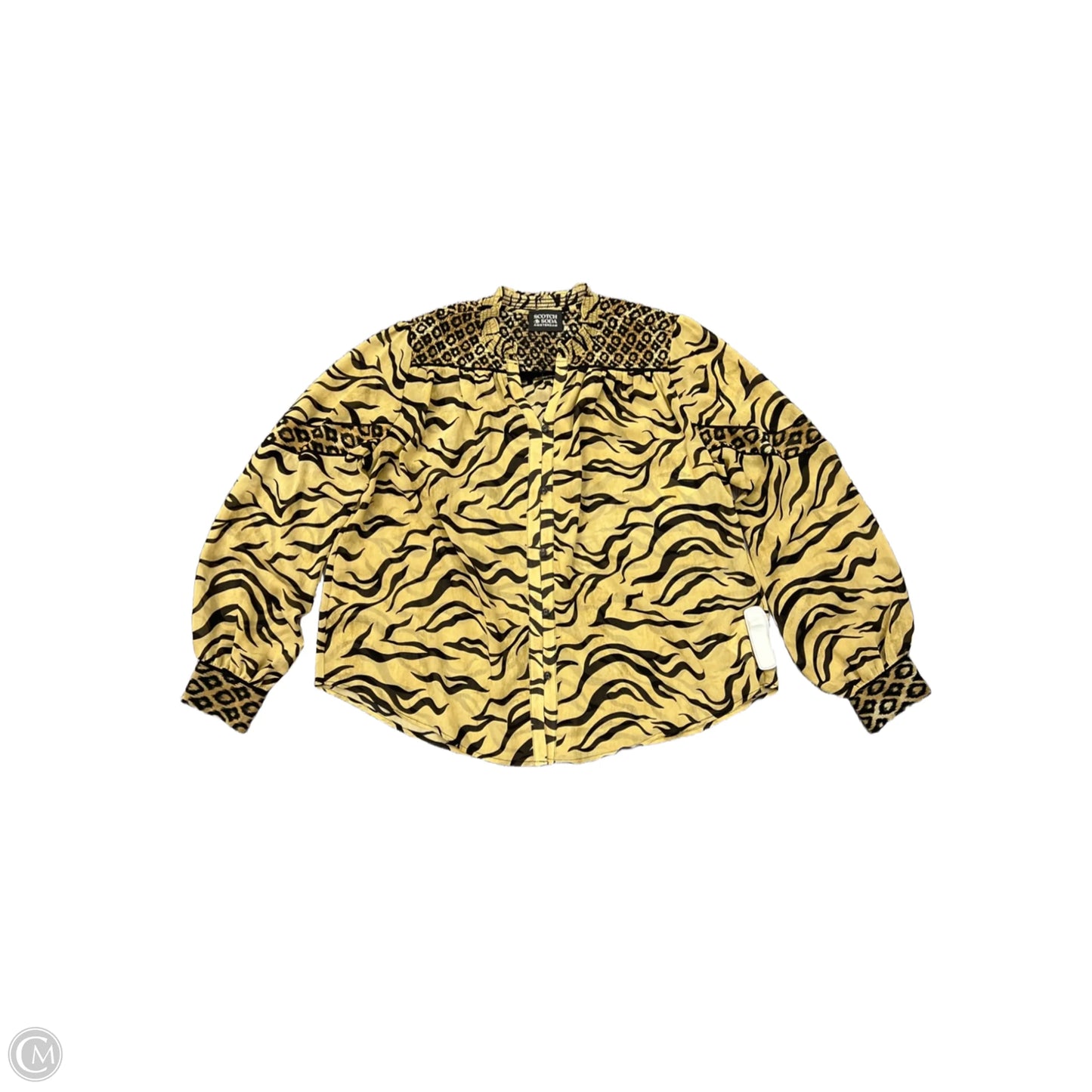 Top Long Sleeve By Scotch & Soda In Zebra Print, Size: L