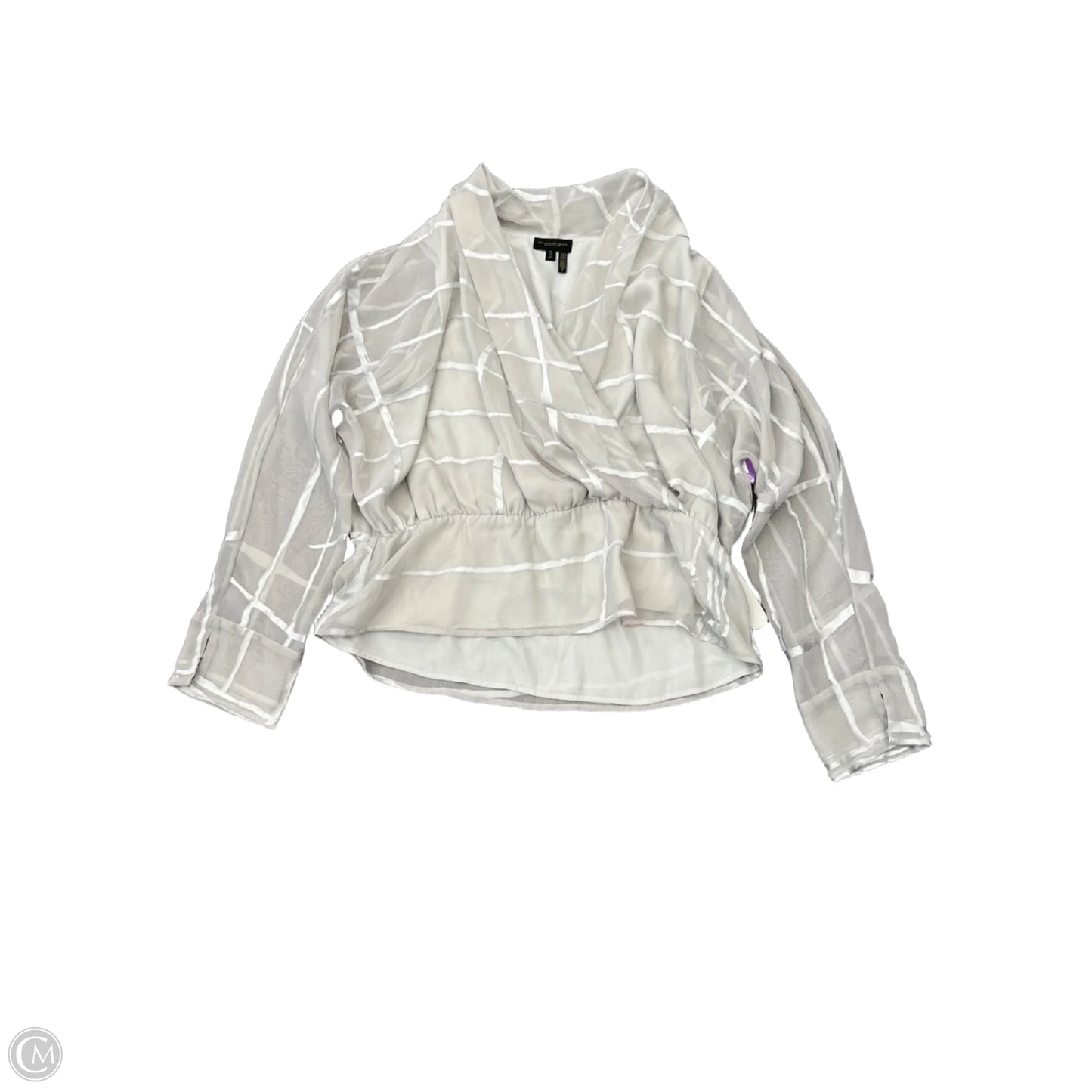 Top Long Sleeve By Donna Karan In Grey, Size: Xl