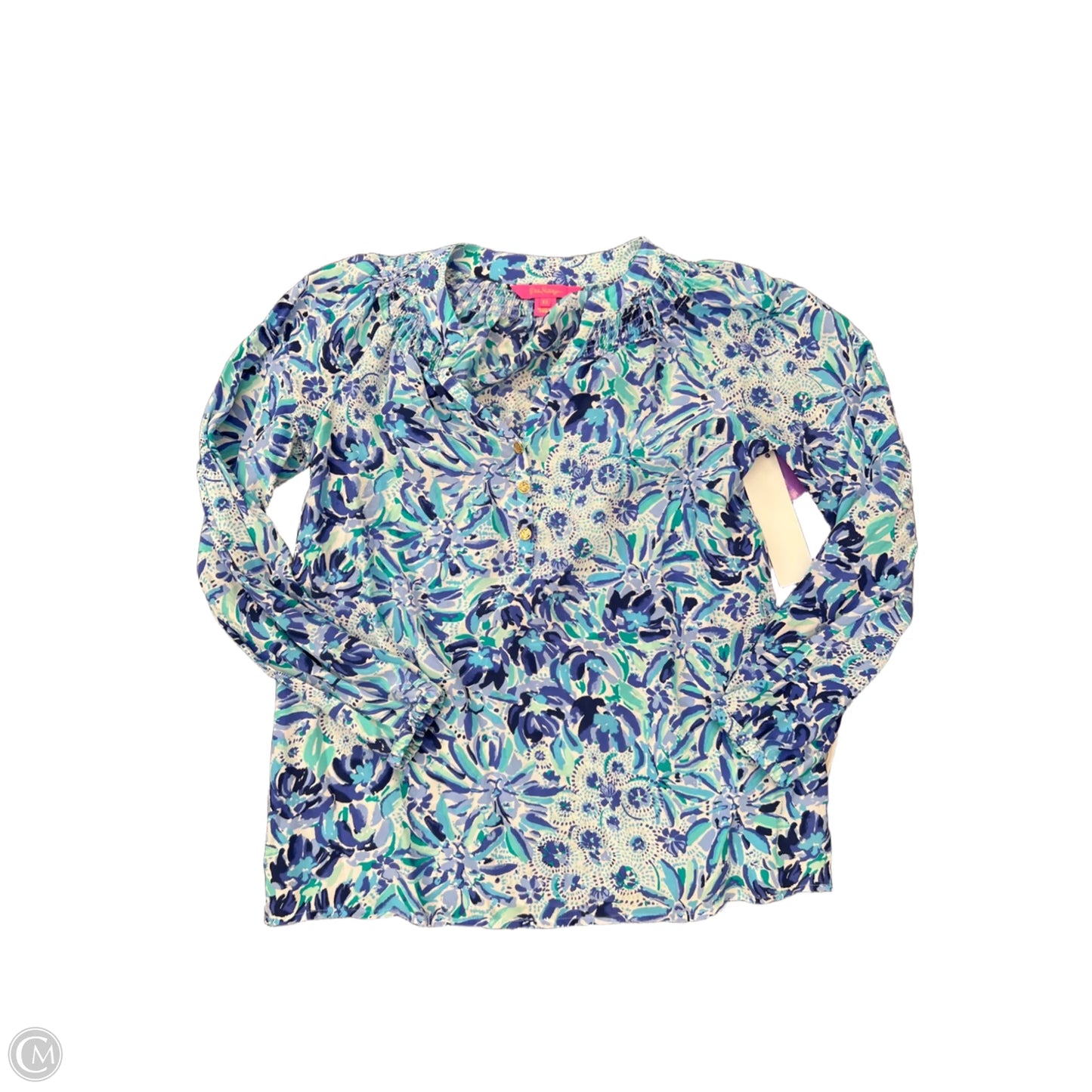 Top Long Sleeve Designer By Lilly Pulitzer In Blue, Size: Xs