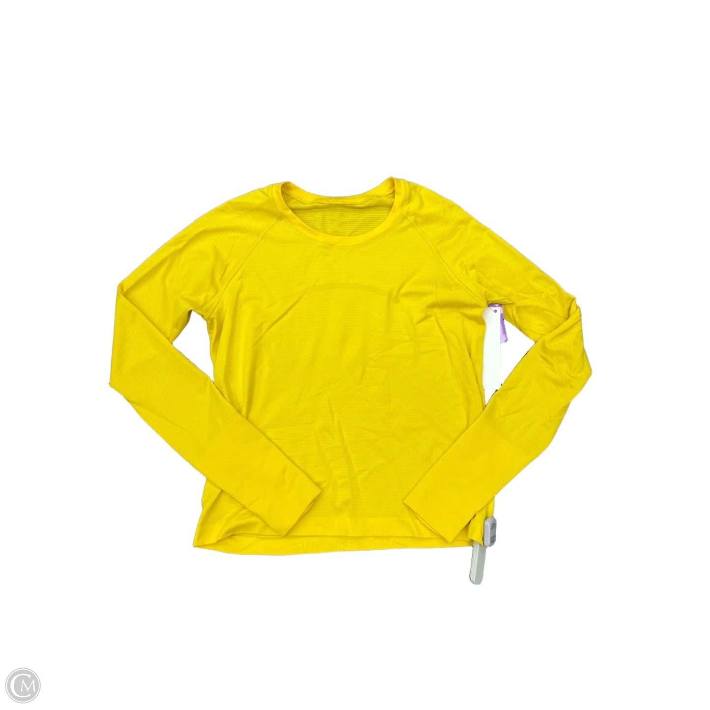 Athletic Top Long Sleeve Crewneck By Lululemon In Yellow, Size: 10