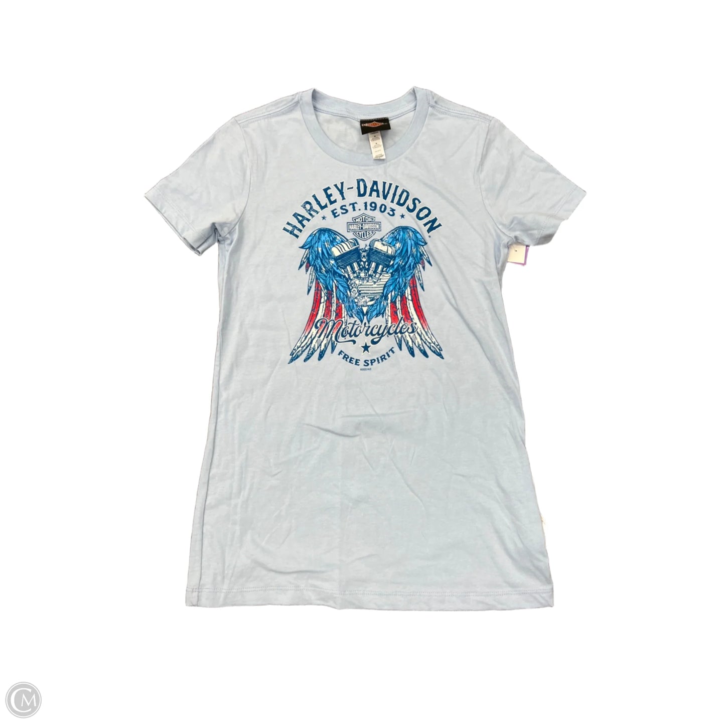Top Short Sleeve By Harley Davidson In Blue, Size: M