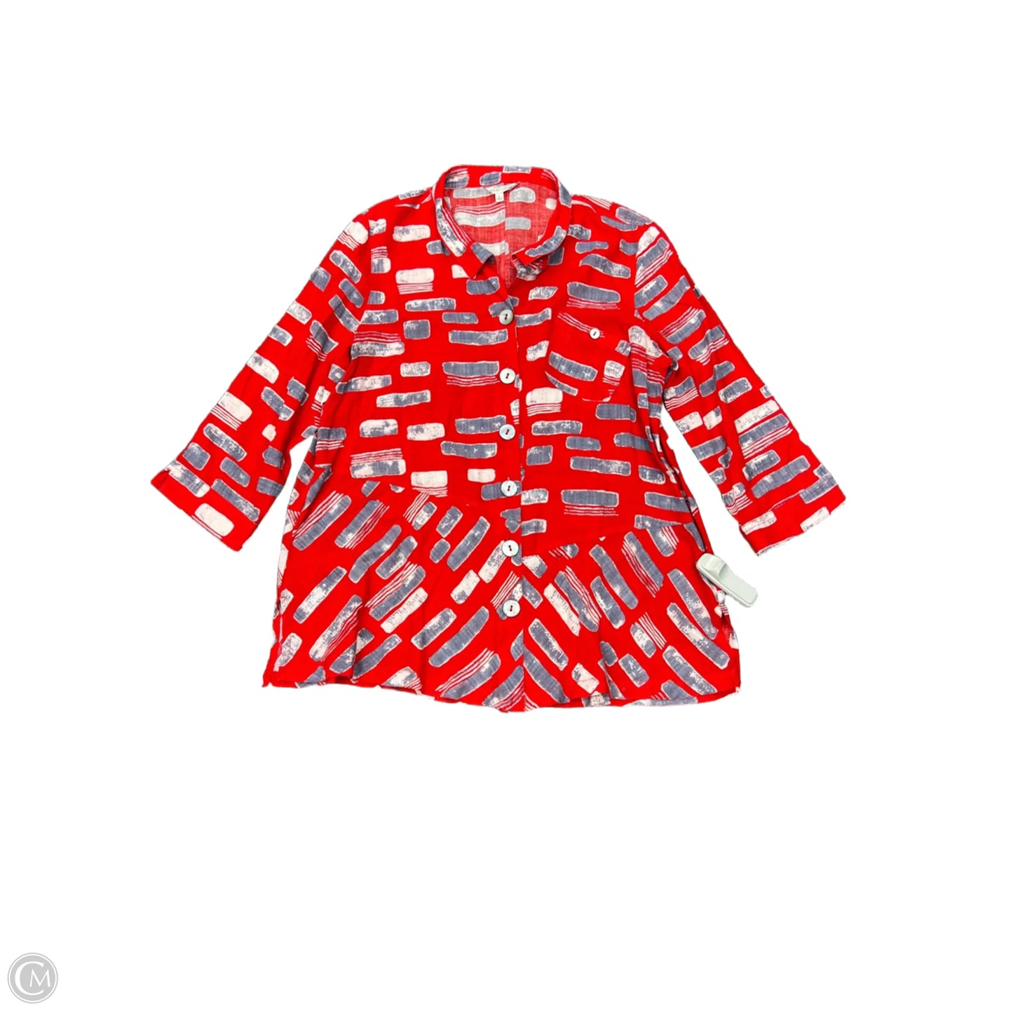 Top 3/4 Sleeve By John Mark In Red, Size: L