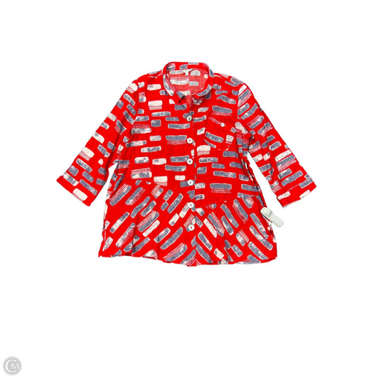Top 3/4 Sleeve By John Mark In Red, Size: L