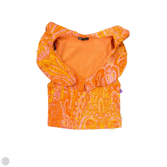 Top Sleeveless By Zara In Orange, Size: S