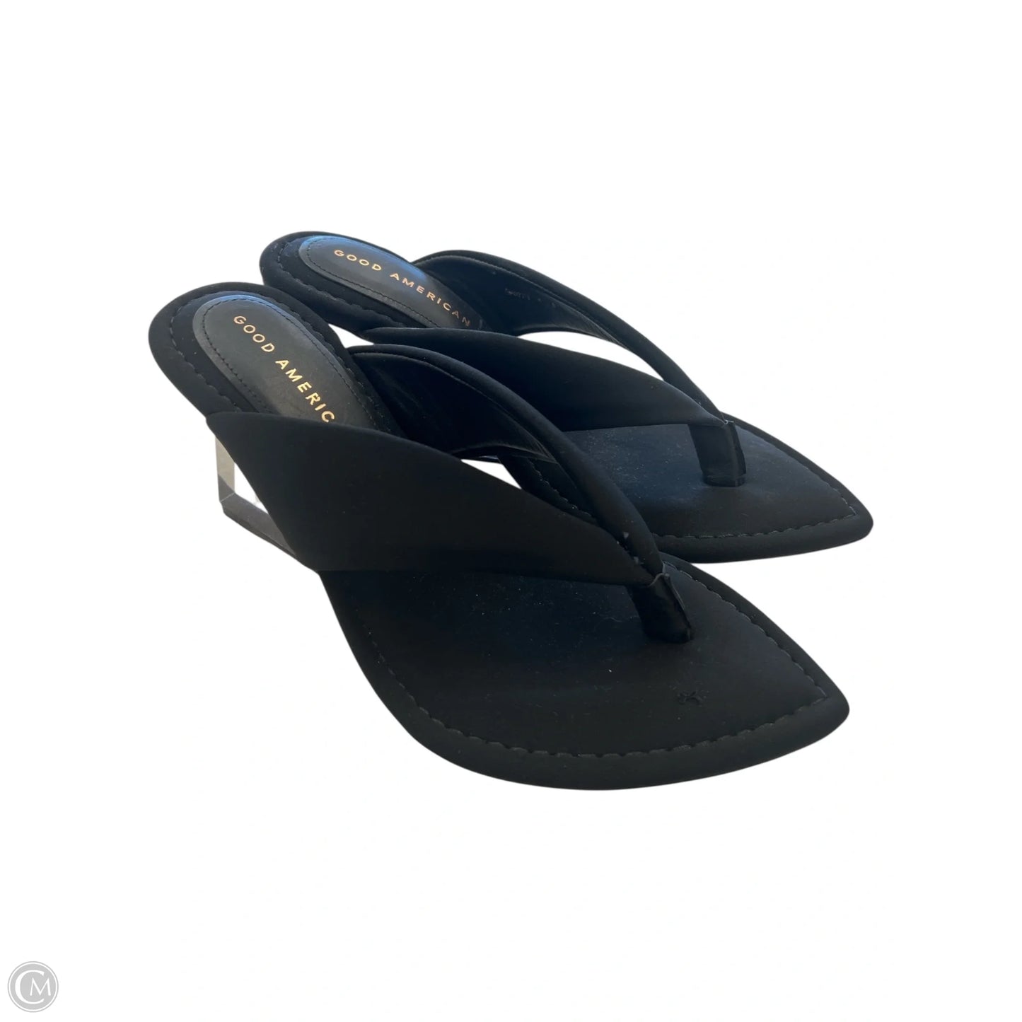 Sandals Heels Wedge By Good American In Black, Size: 8