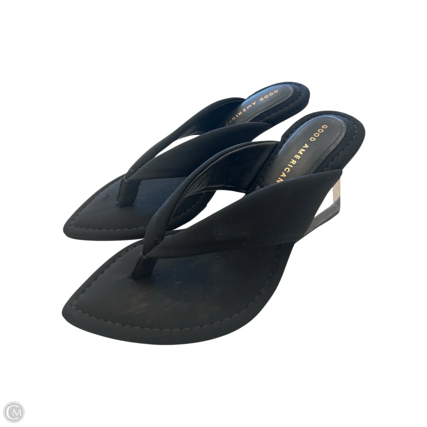 Sandals Heels Wedge By Good American In Black, Size: 8