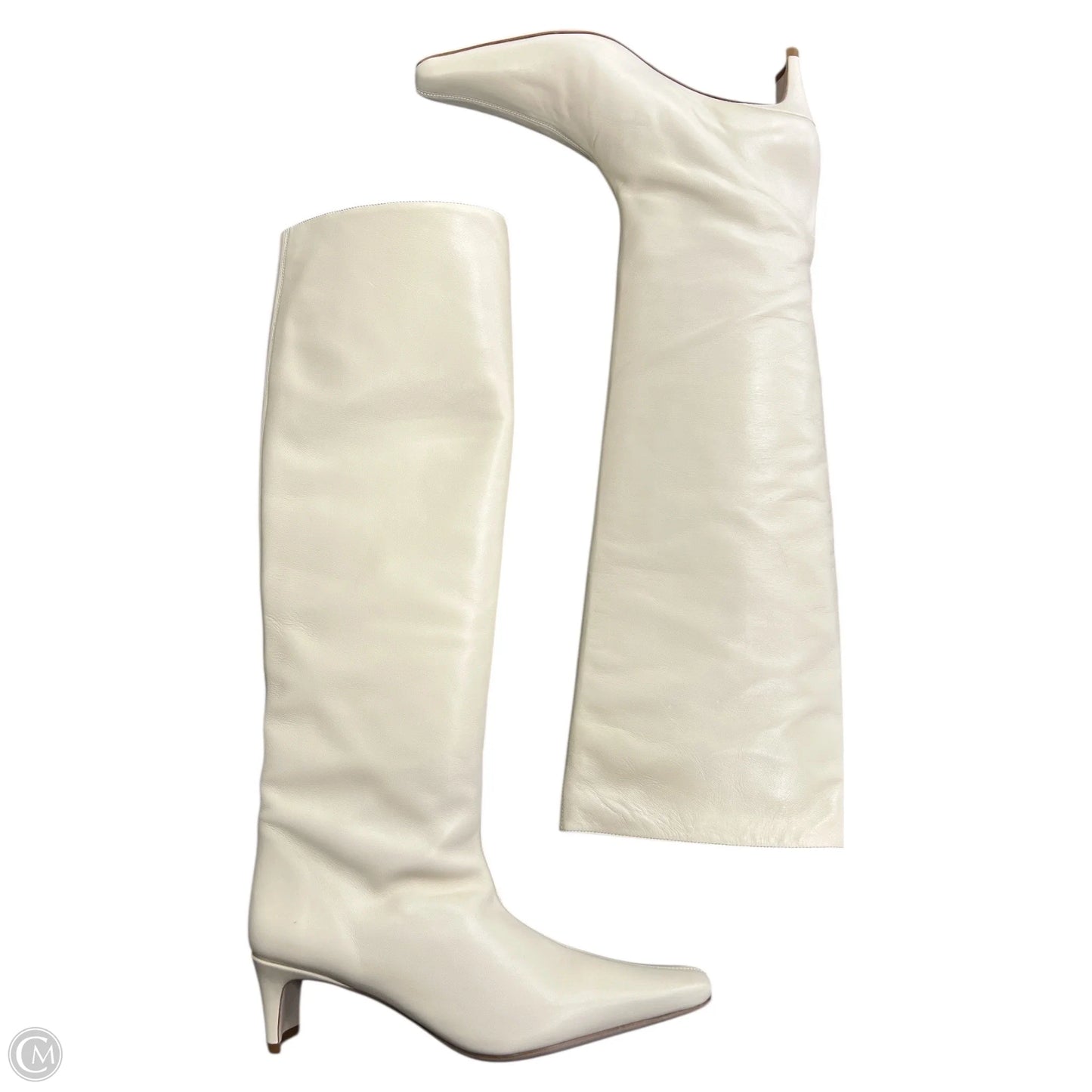 Boots Mid-calf Heels By Cma In Cream, Size: 8.5