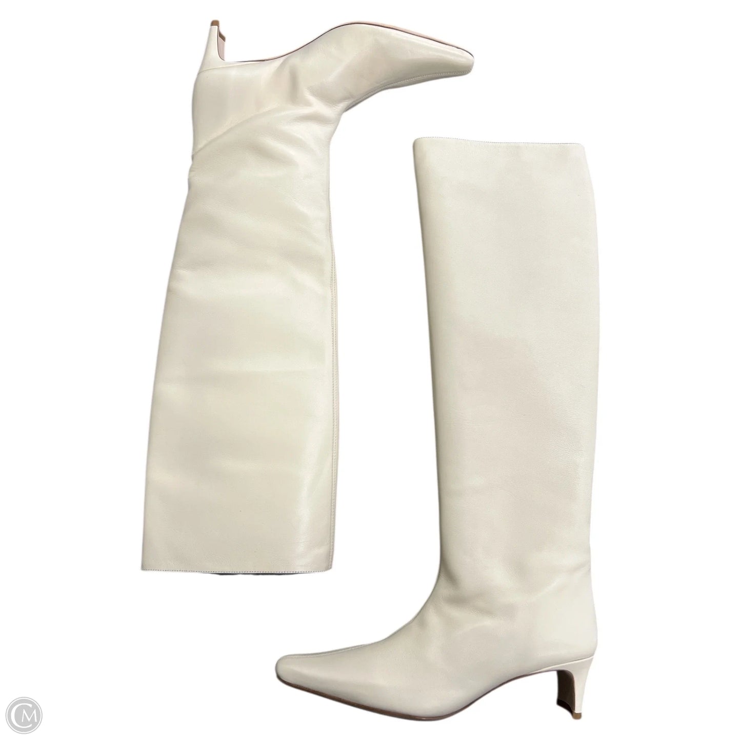Boots Mid-calf Heels By Cma In Cream, Size: 8.5