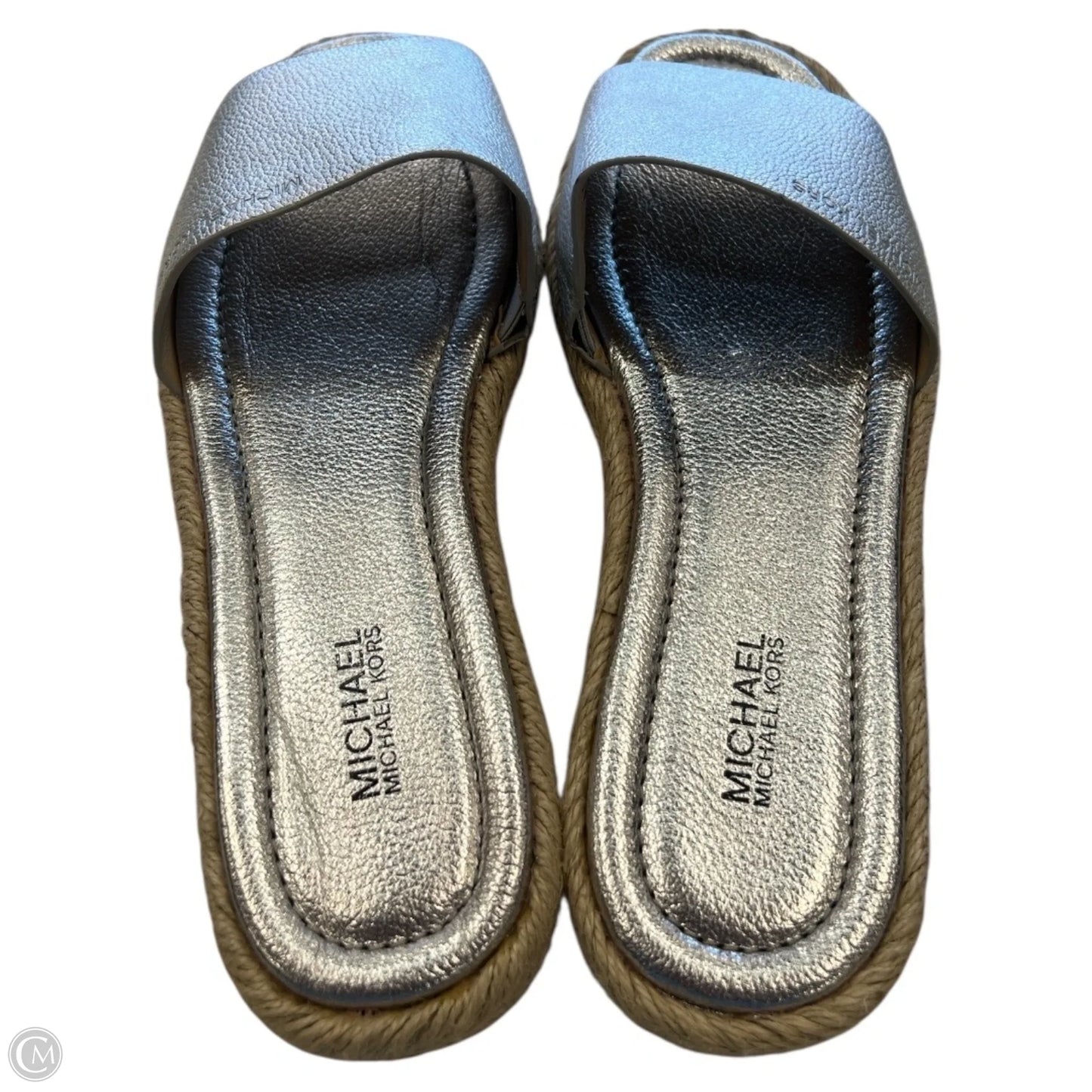 Sandals Flats By Michael By Michael Kors In Silver, Size: 7