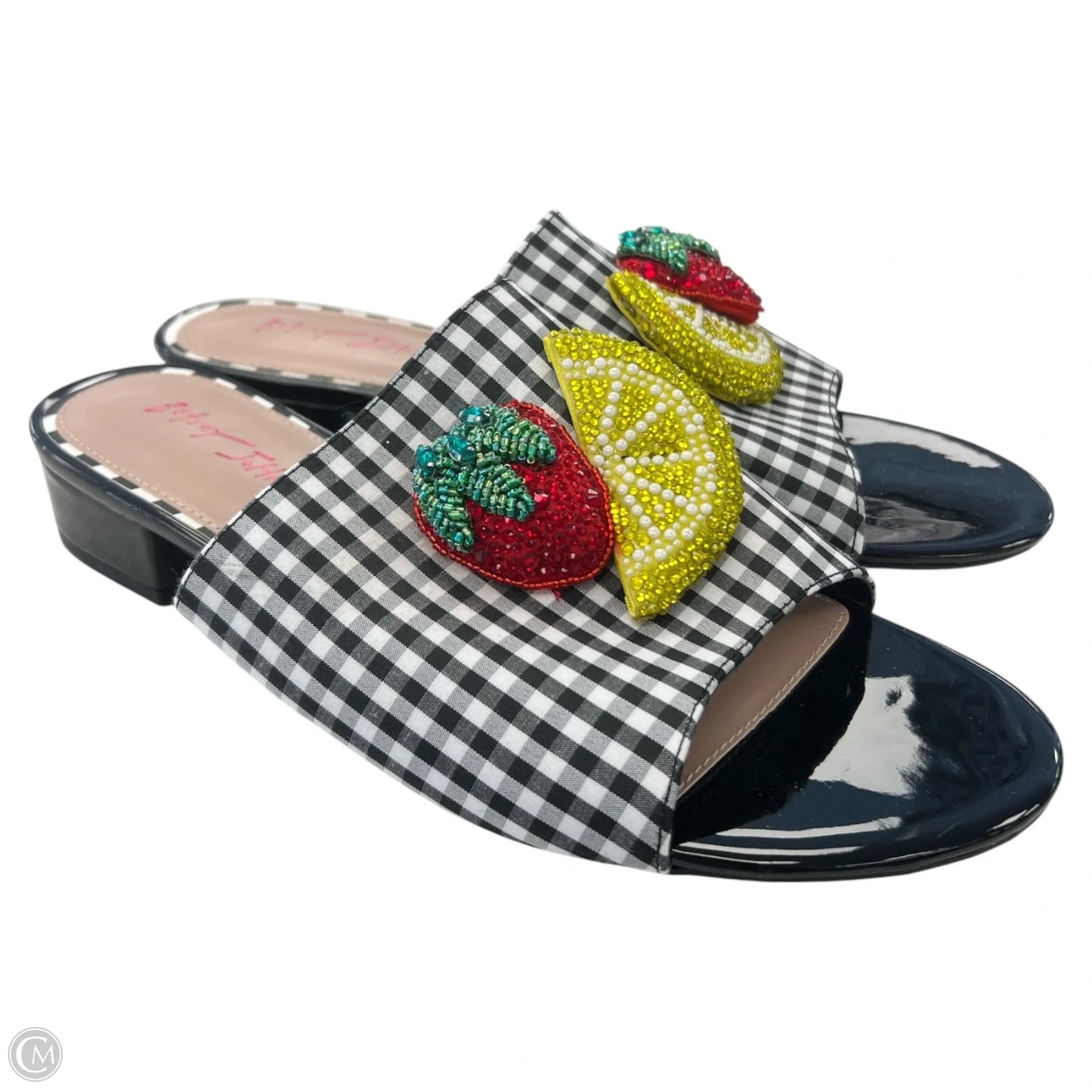 Sandals Flats By Betsey Johnson In Checkered Pattern, Size: 11