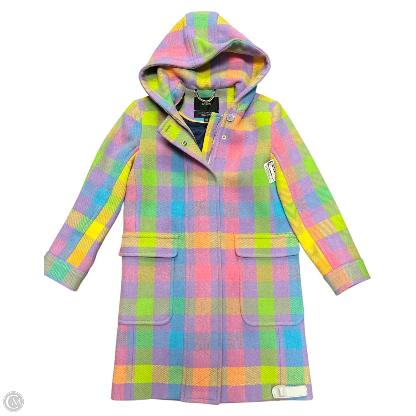 Coat Peacoat By J. Crew In Rainbow Print, Size: Xxs