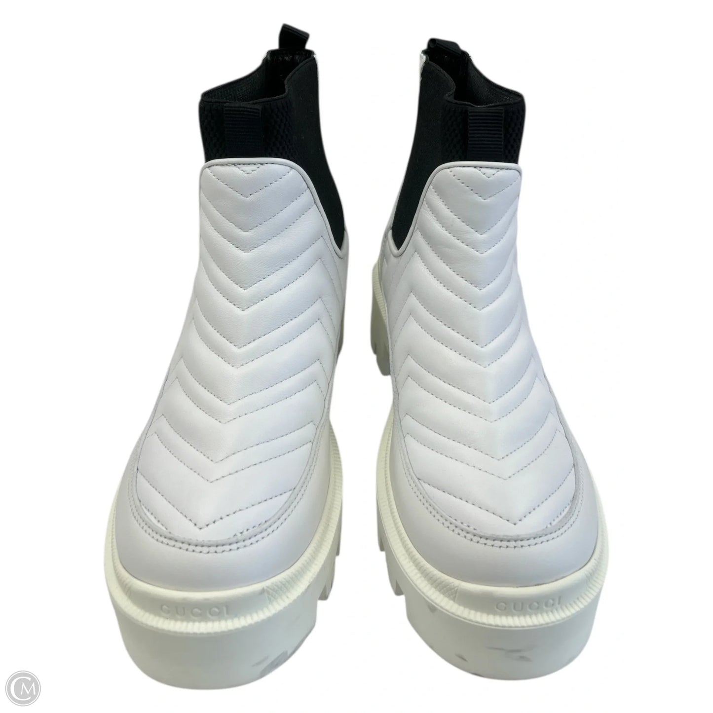 Boots Luxury Designer By Gucci In White, Size: 8