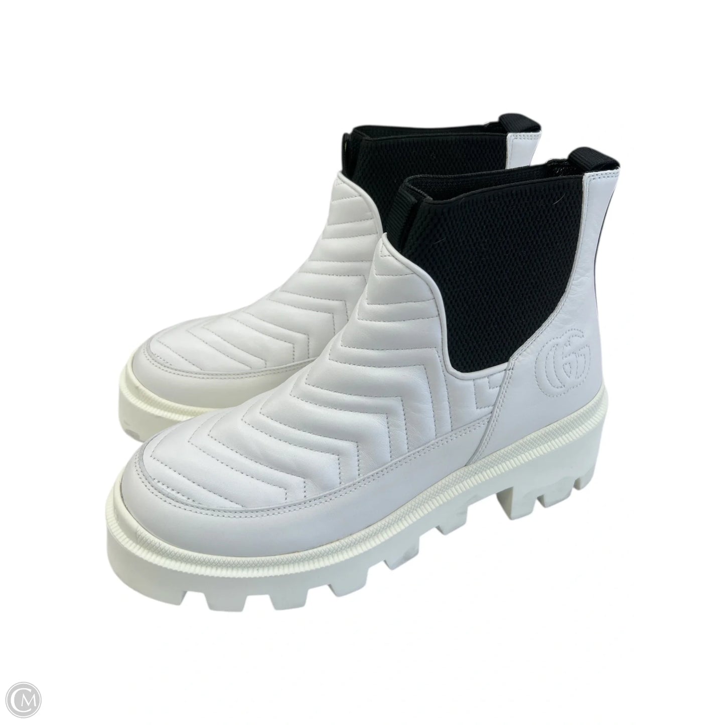 Boots Luxury Designer By Gucci In White, Size: 8