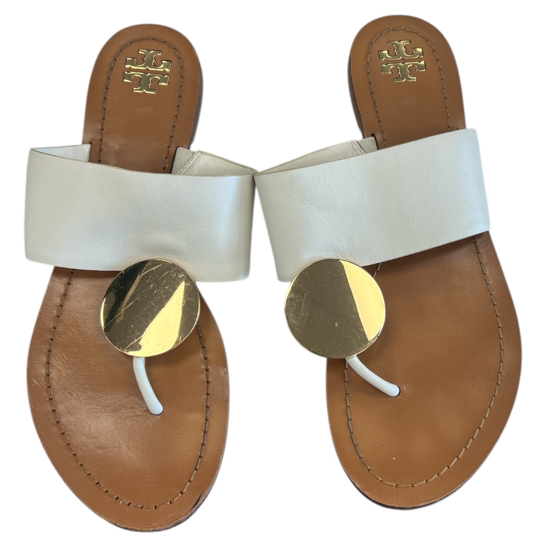 Sandals Designer By Tory Burch In White, Size:9