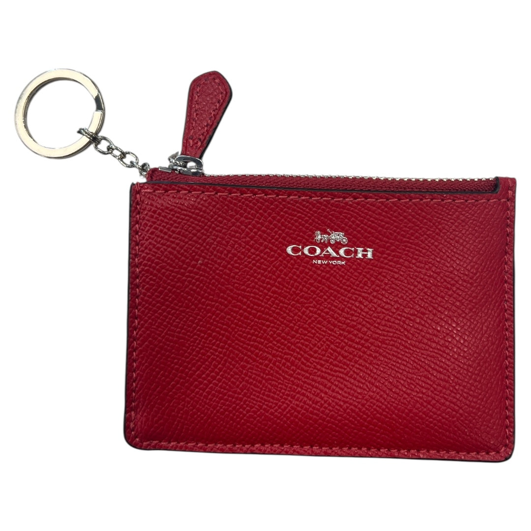 Wallet Designer By Coach In Red, Size:Small