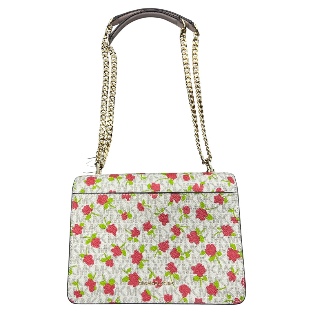 Handbag Designer By Michael Kors In Pink & White, Size:Medium