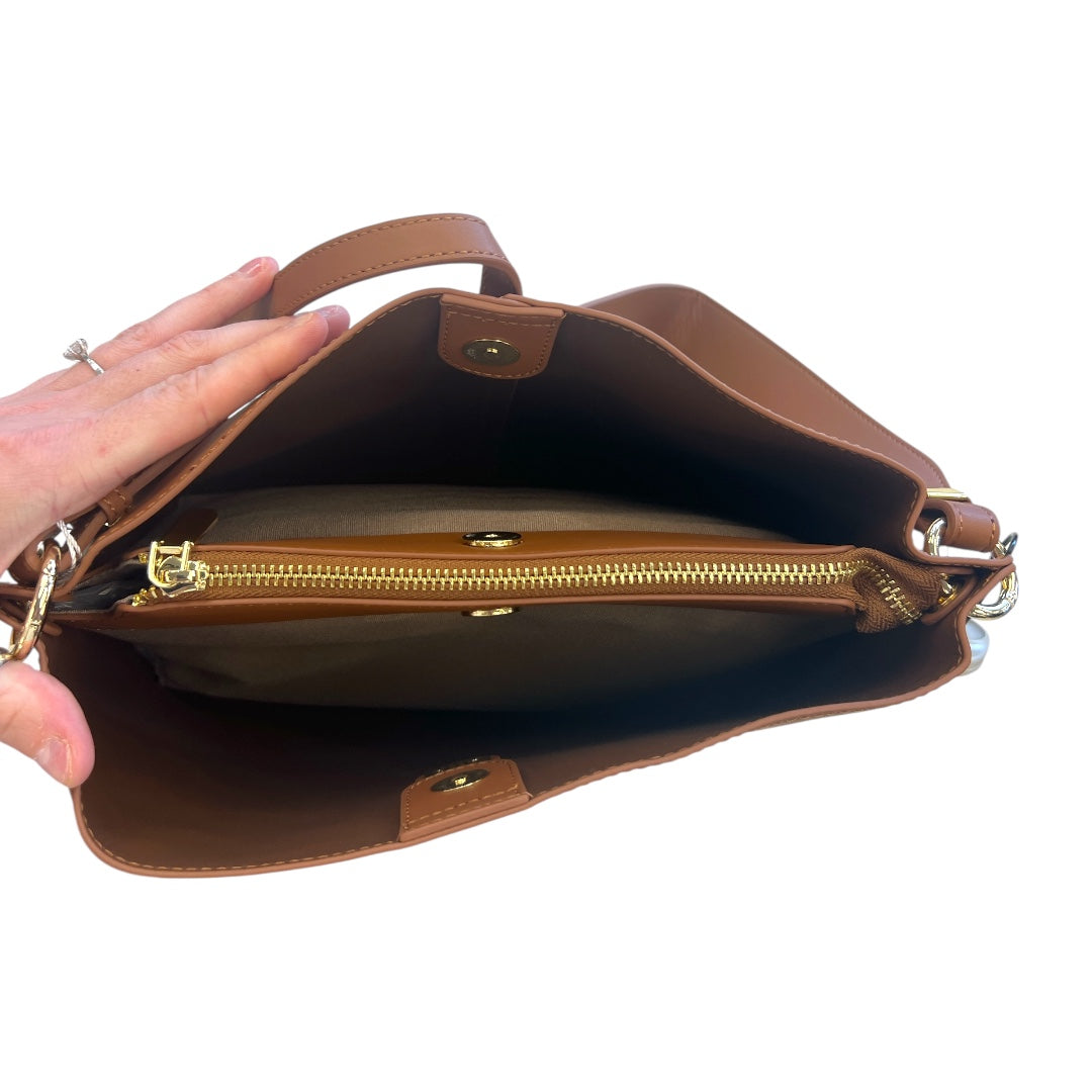 Handbag Leather By Cmb In Brown, Size:Medium