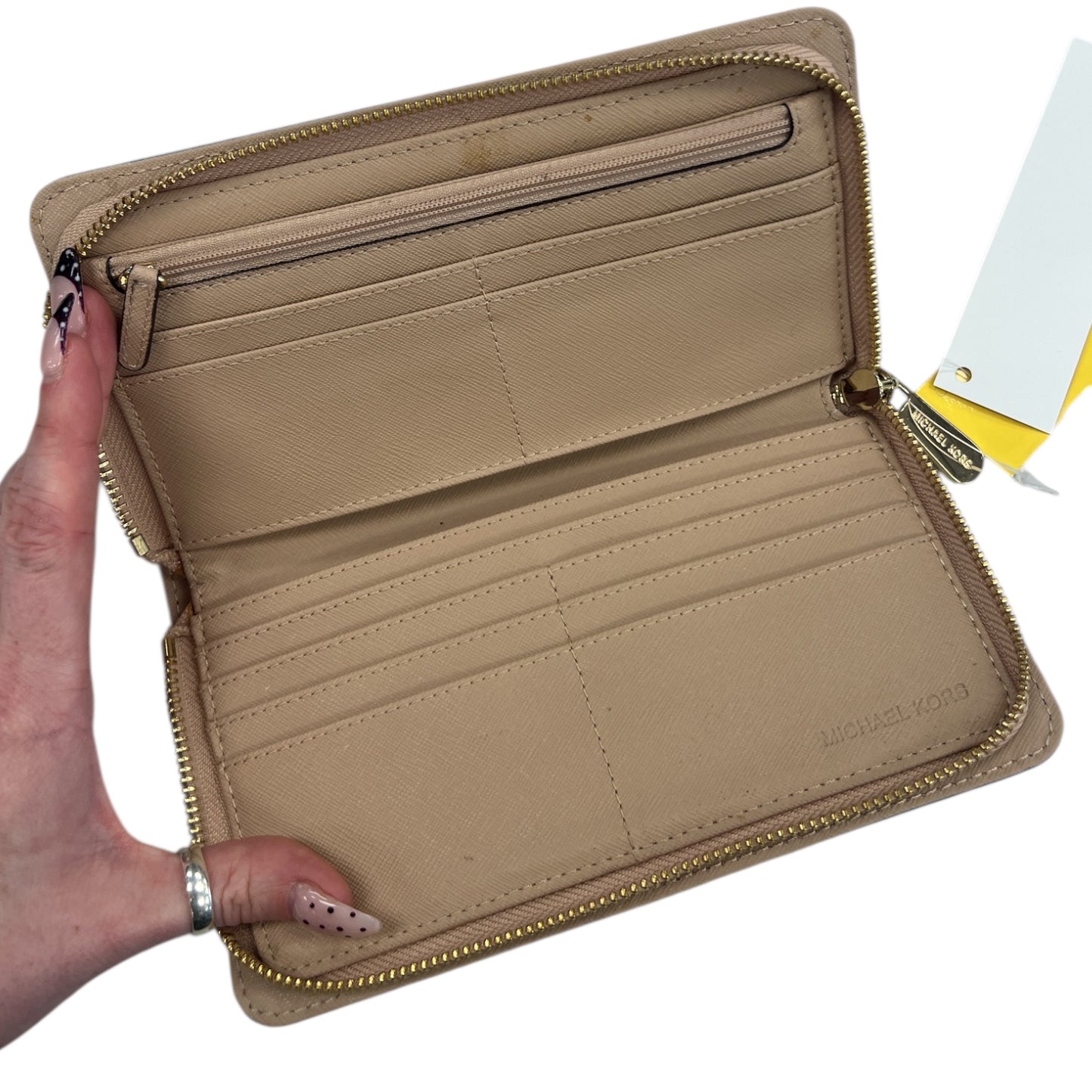 Wallet Designer By Michael Kors In Beige, Size:Large