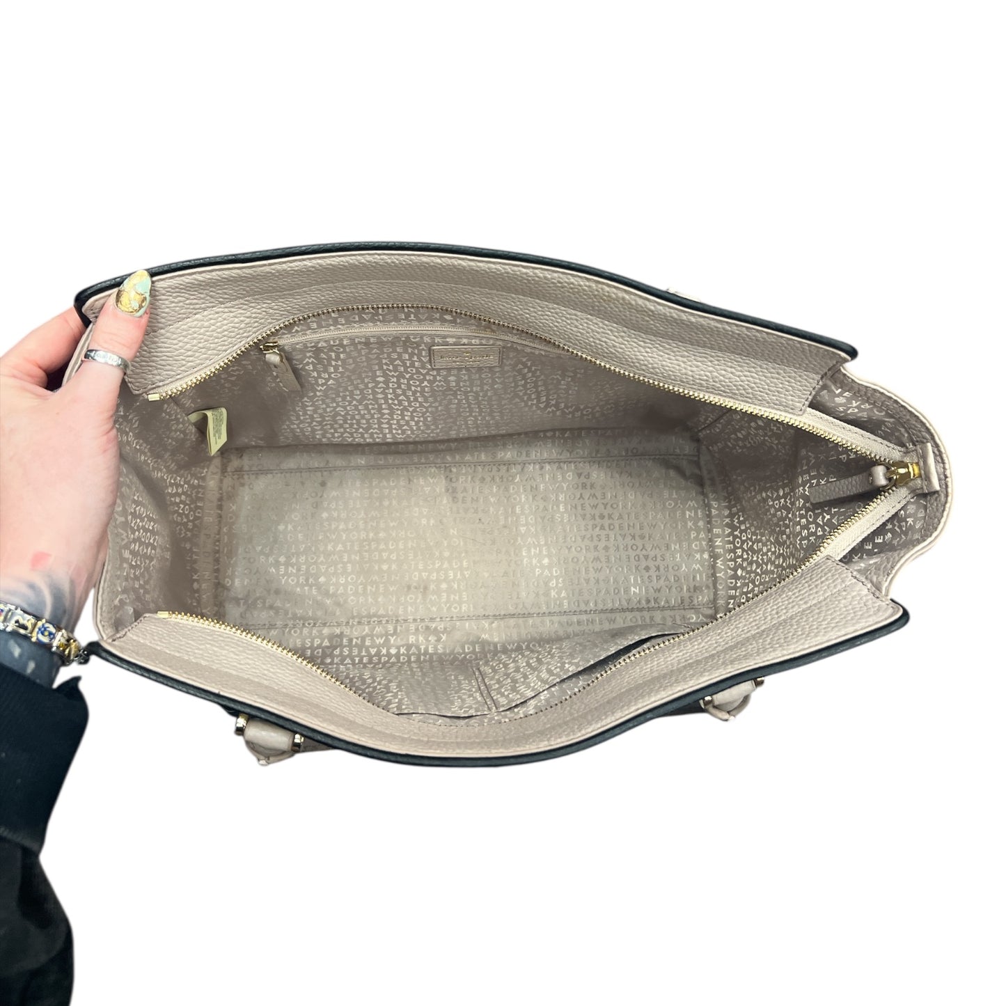 Handbag Designer By Kate Spade In Taupe, Size:Large