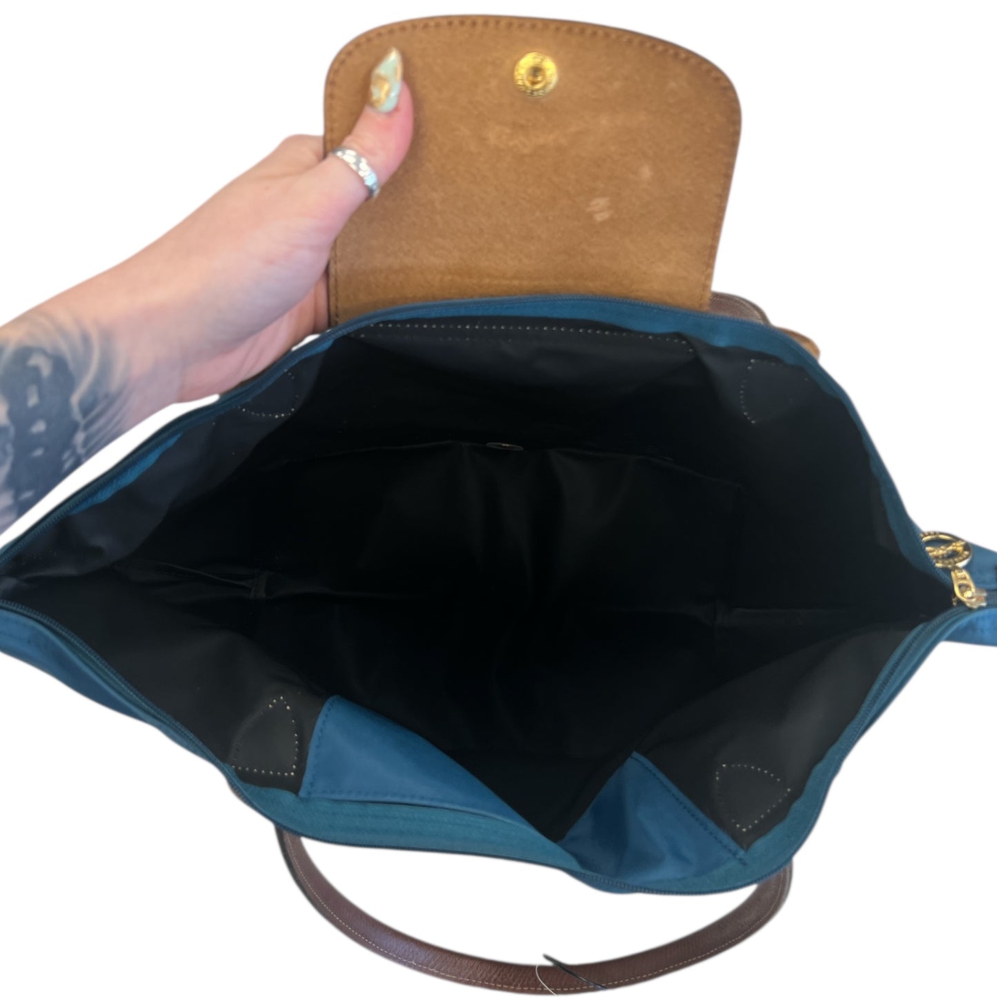 Handbag Designer By Longchamp In Blue, Size:Large