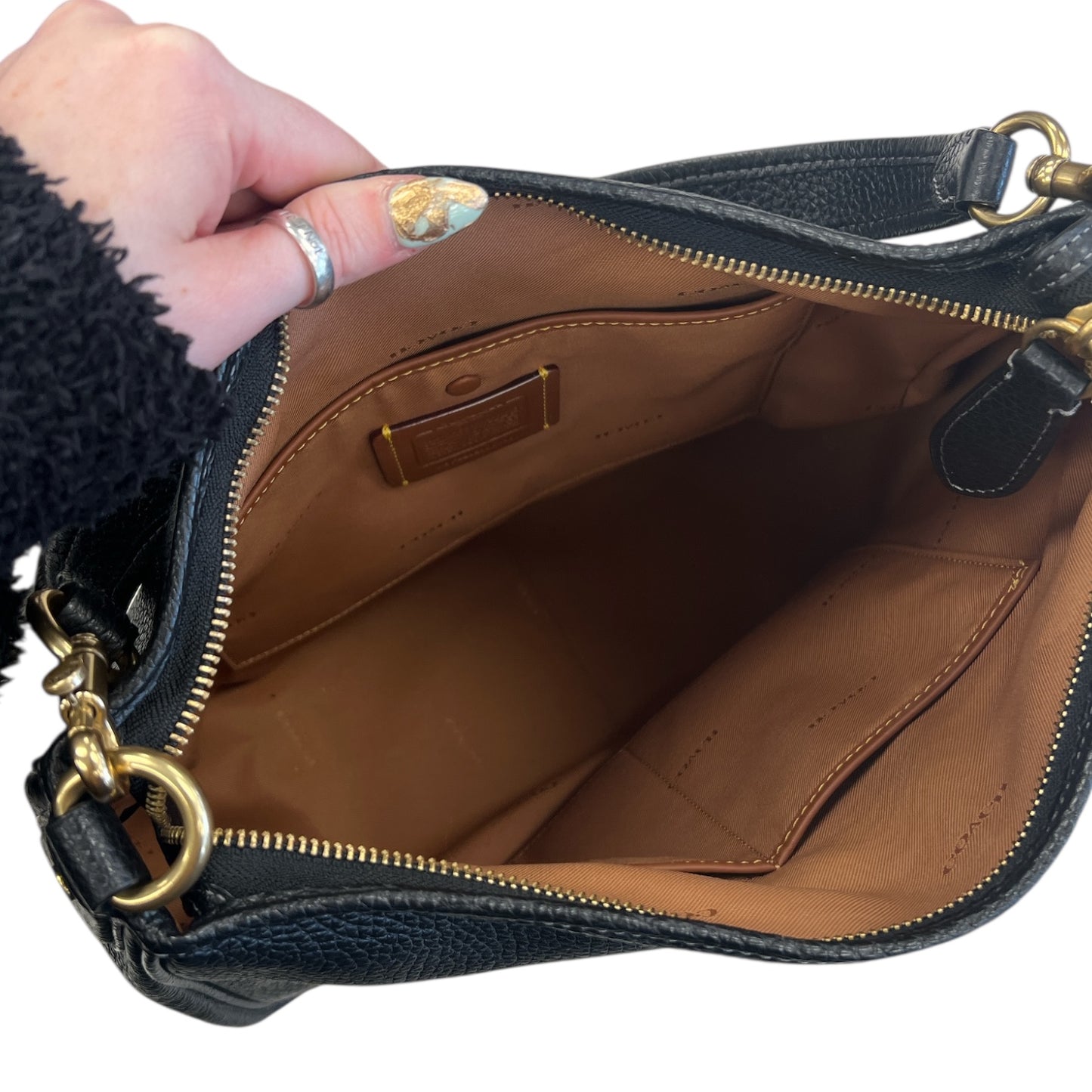 Handbag Designer By Coach In Black, Size:Large