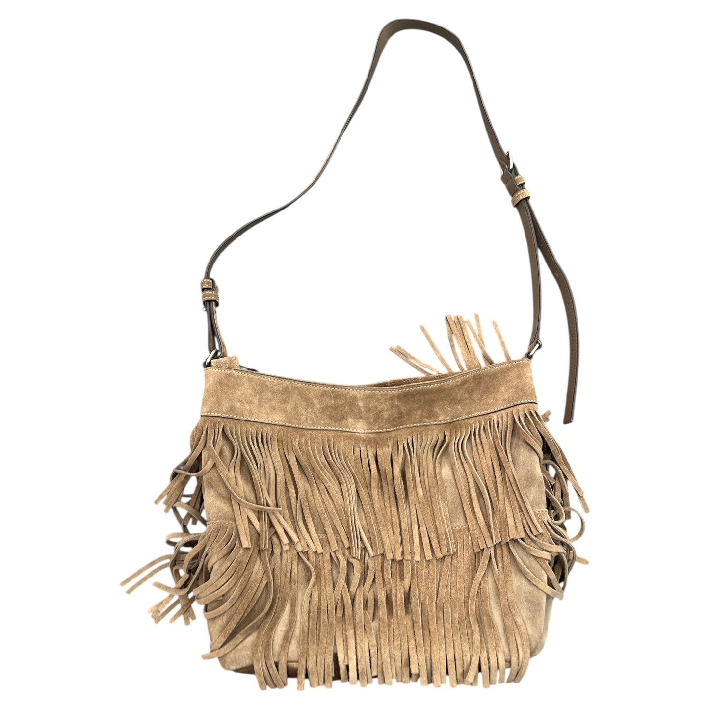 Crossbody Designer By Michael Kors In Taupe, Size:Large