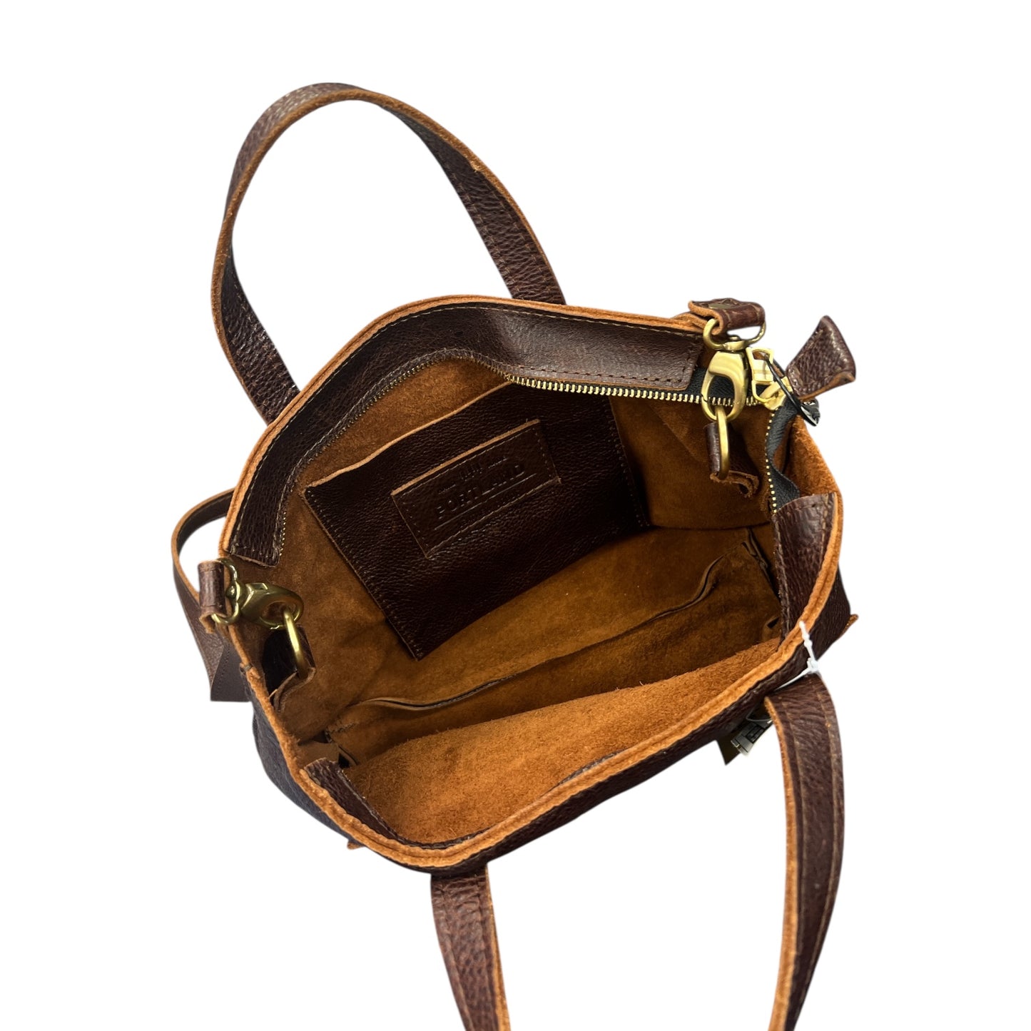 Crossbody Leather By Portland Leather In Brown, Size:Large