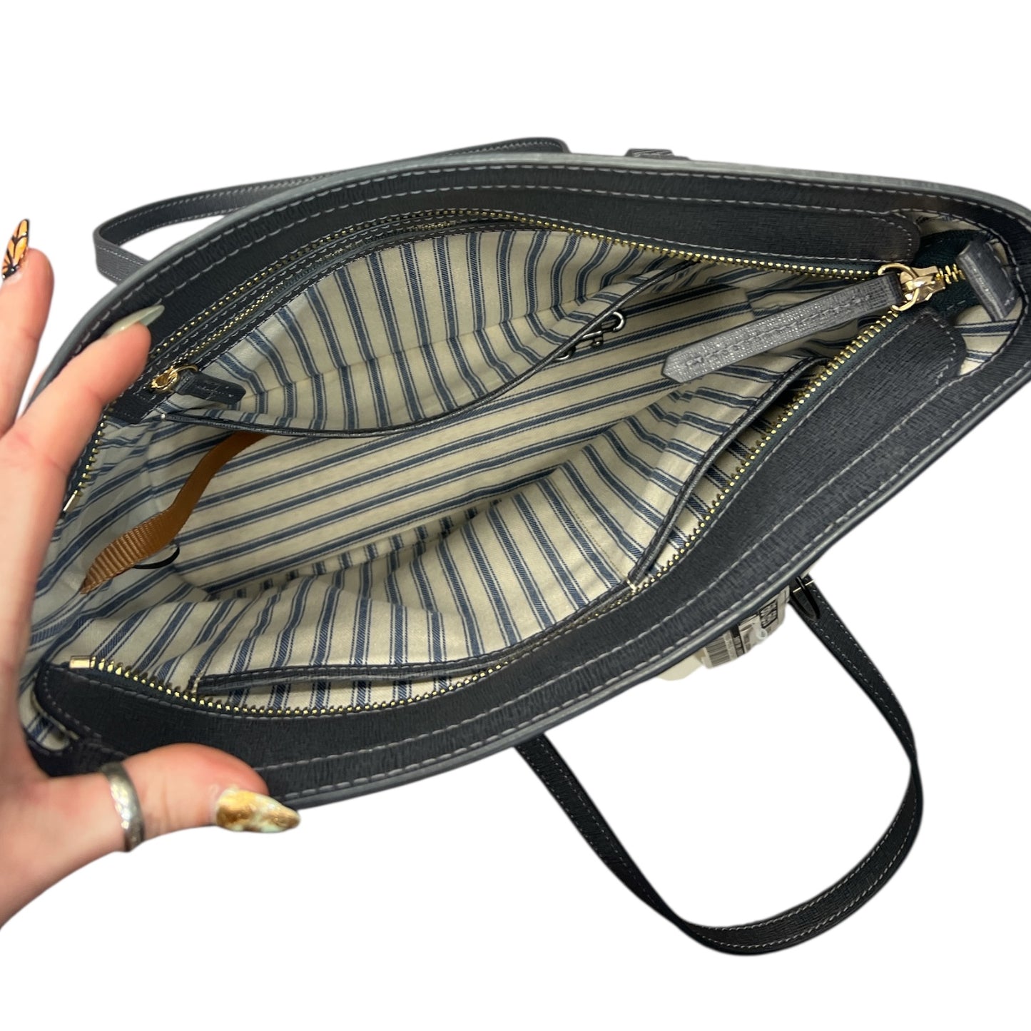 Handbag Designer By Dooney And Bourke In Grey, Size:Medium