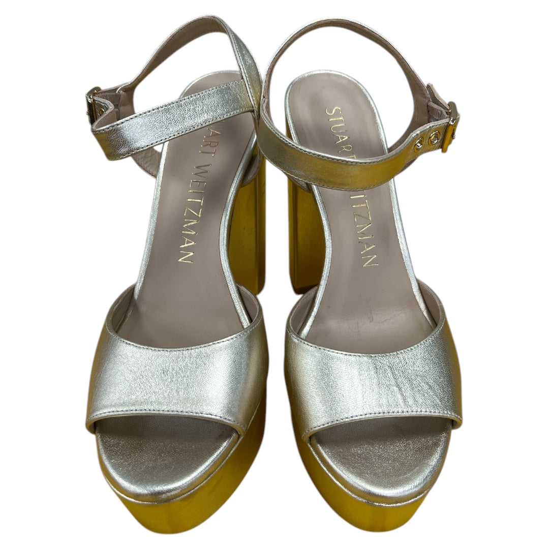 Sandals Designer By Stuart Weitzman In Gold, Size:7