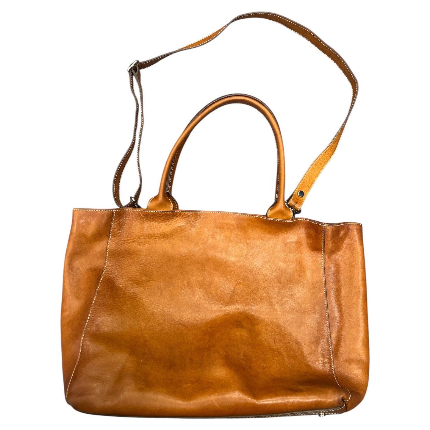 Handbag Leather By Cmb In Brown, Size:Large