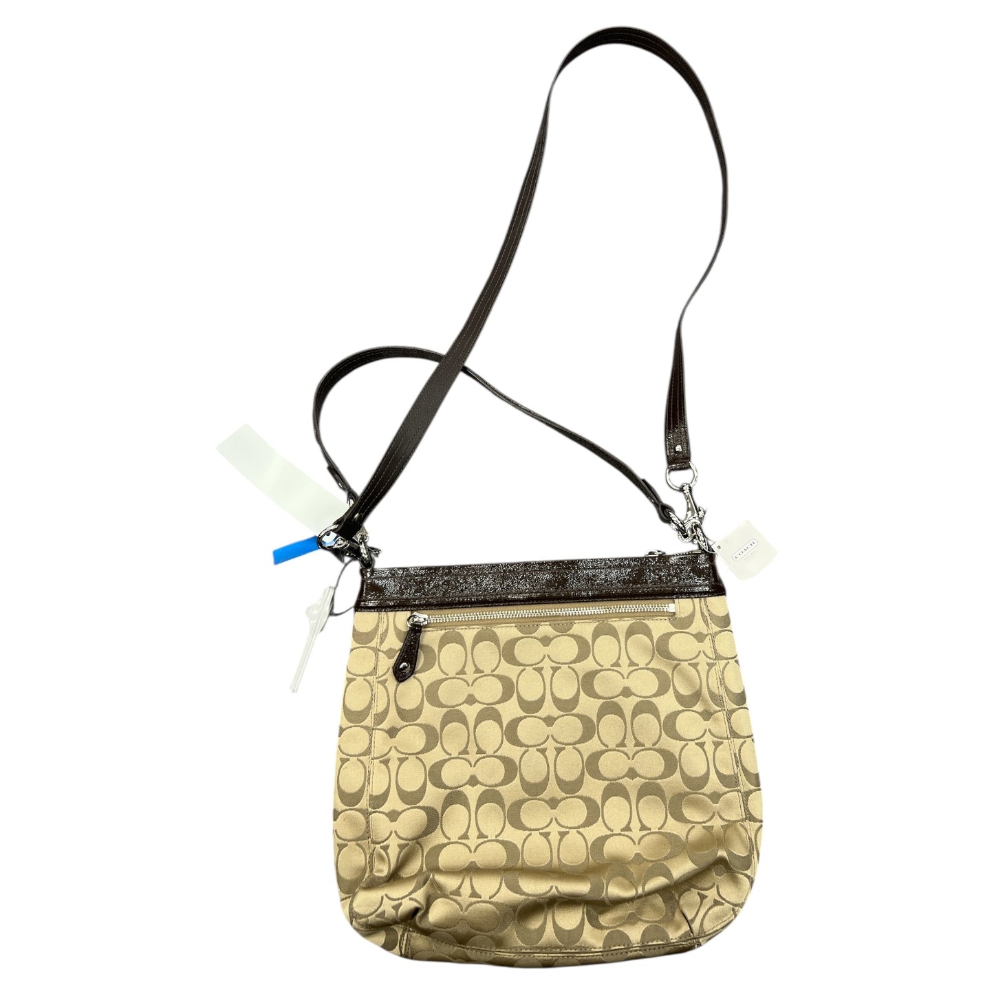 Crossbody Designer By Coach In Tan, Size:Medium