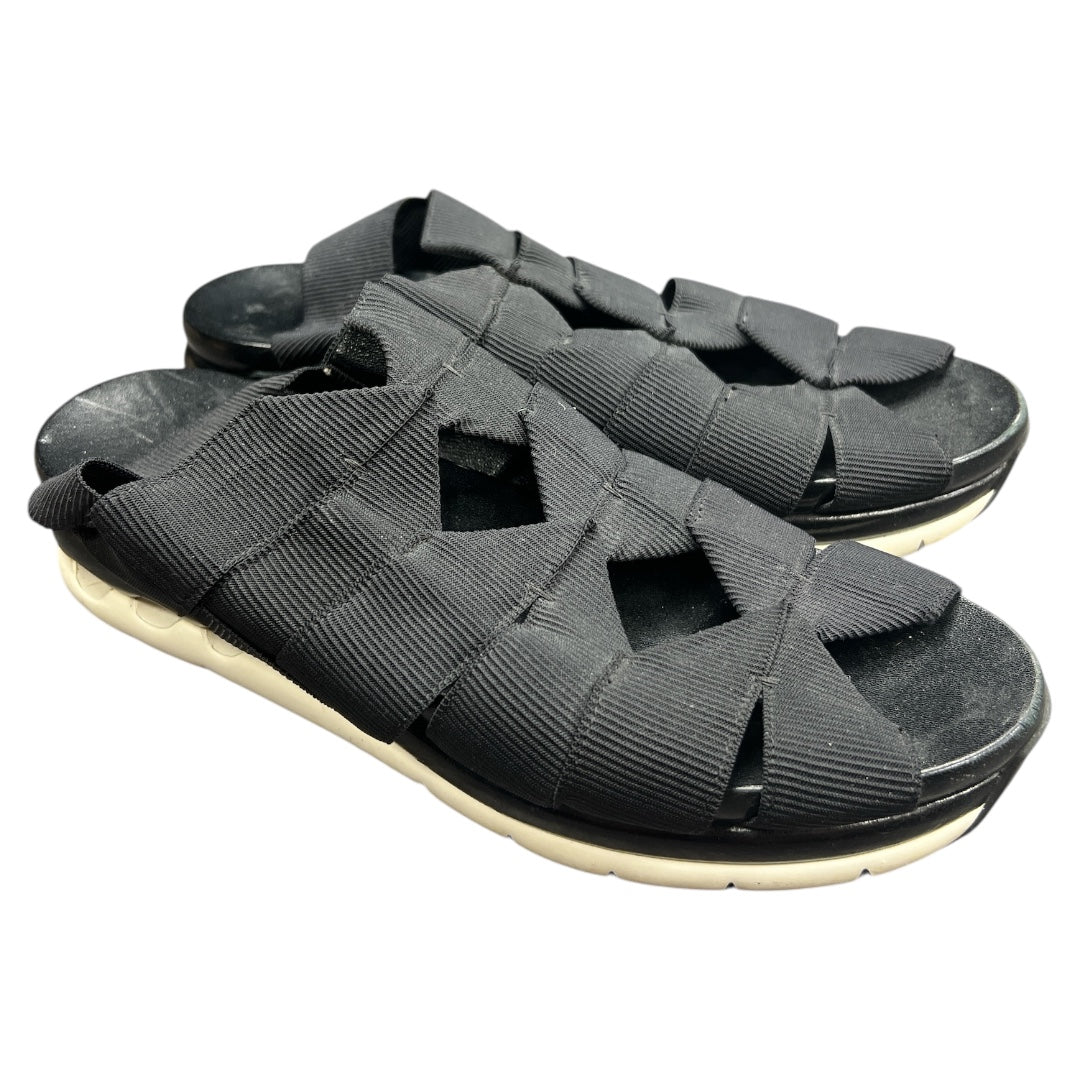 Sandals Luxury Designer By Ferragamo In Black, Size:8