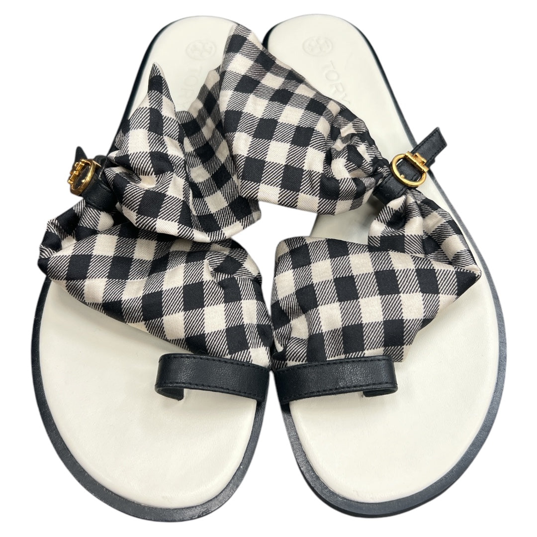 Sandals Designer By Tory Burch In Checkered Pattern, Size:8