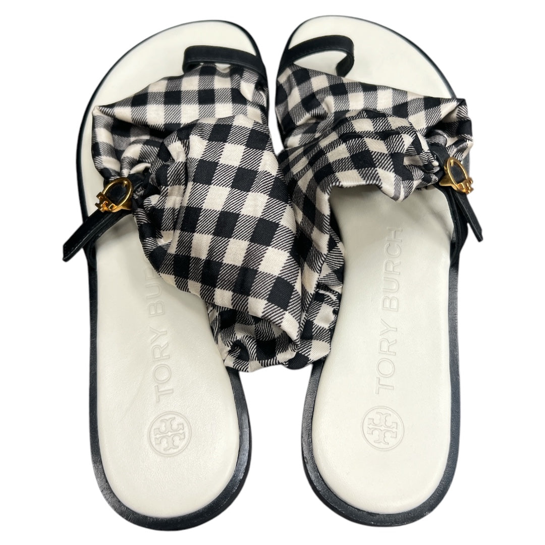 Sandals Designer By Tory Burch In Checkered Pattern, Size:8