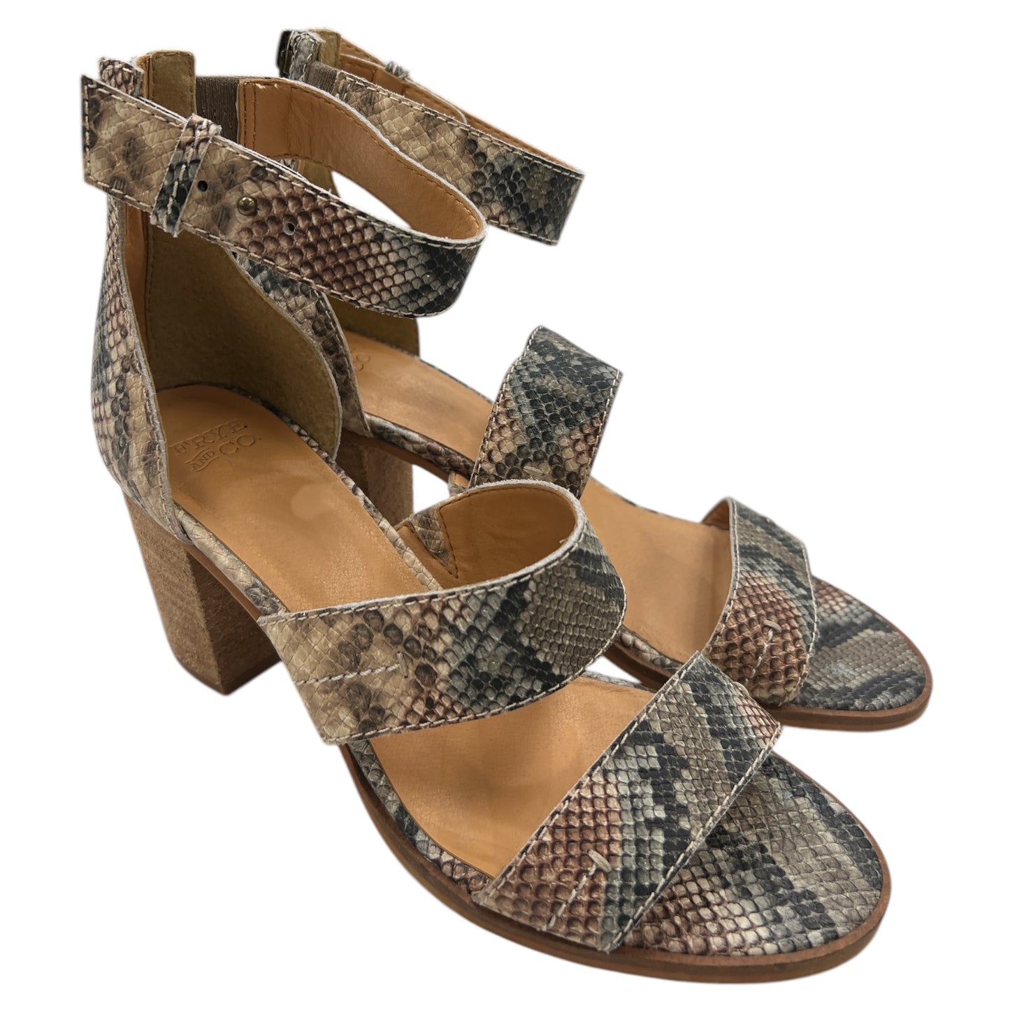 Sandals Designer By Frye In Snakeskin Print, Size:9